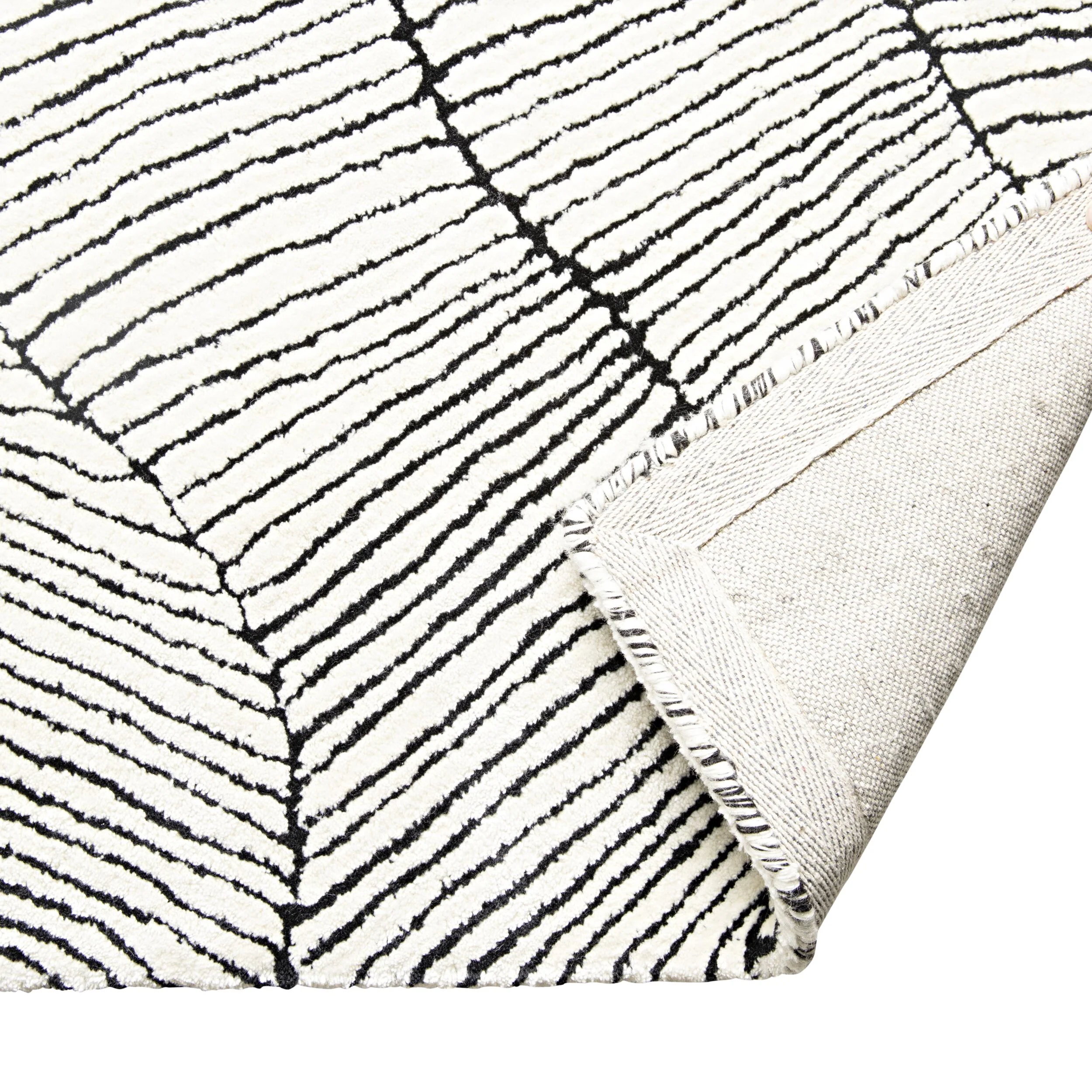 Geo Wave Hand-Tufted Black & White Rug 400x300cm - Image 3