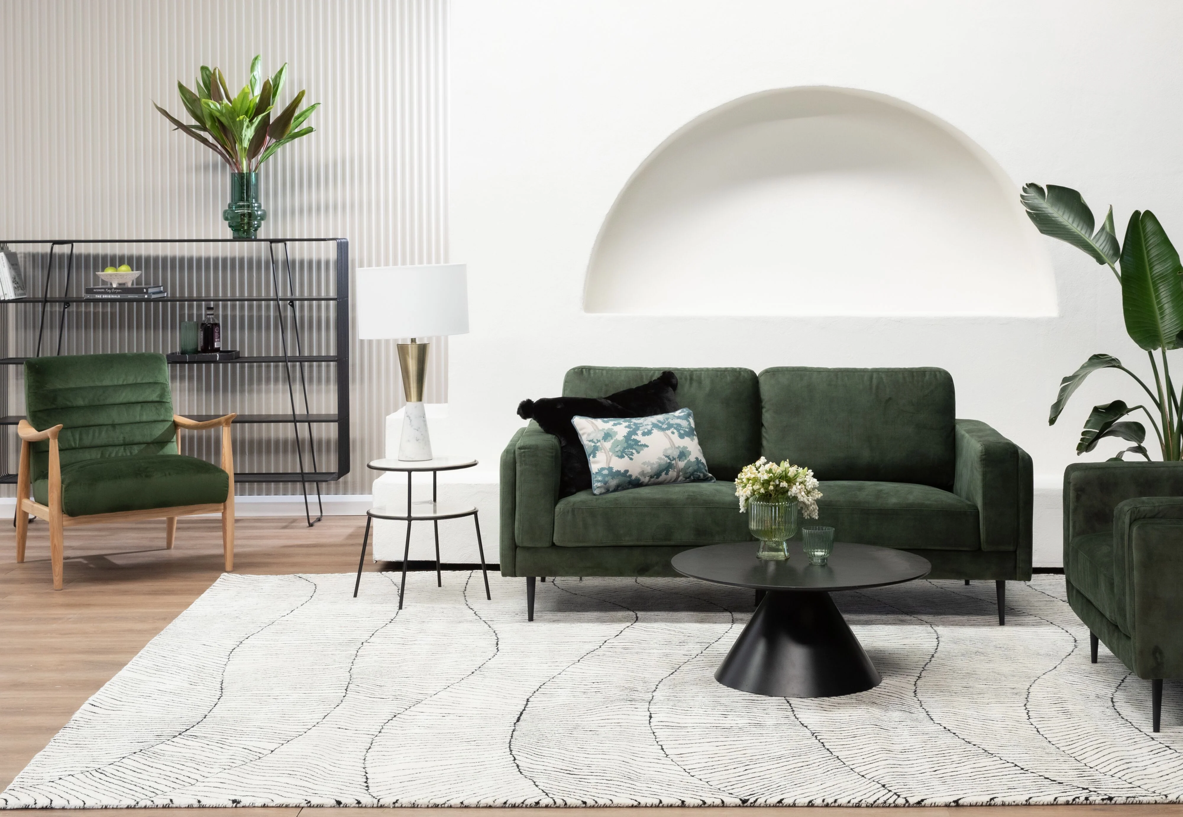 Geo Wave Hand-Tufted Black & White Rug 400x300cm - Image 6