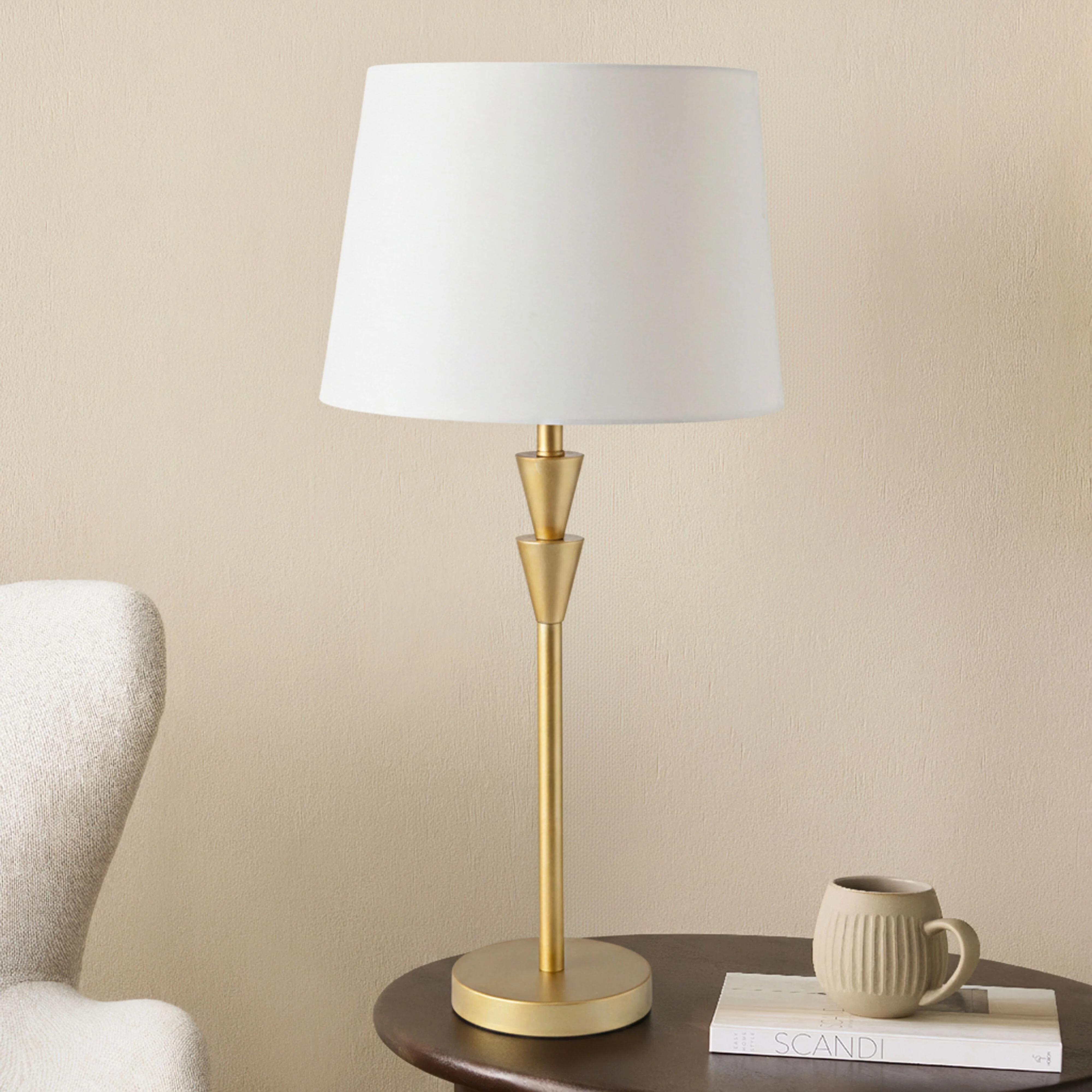 Gia Gold Mid Century Table Lamp 66cm - Image 4