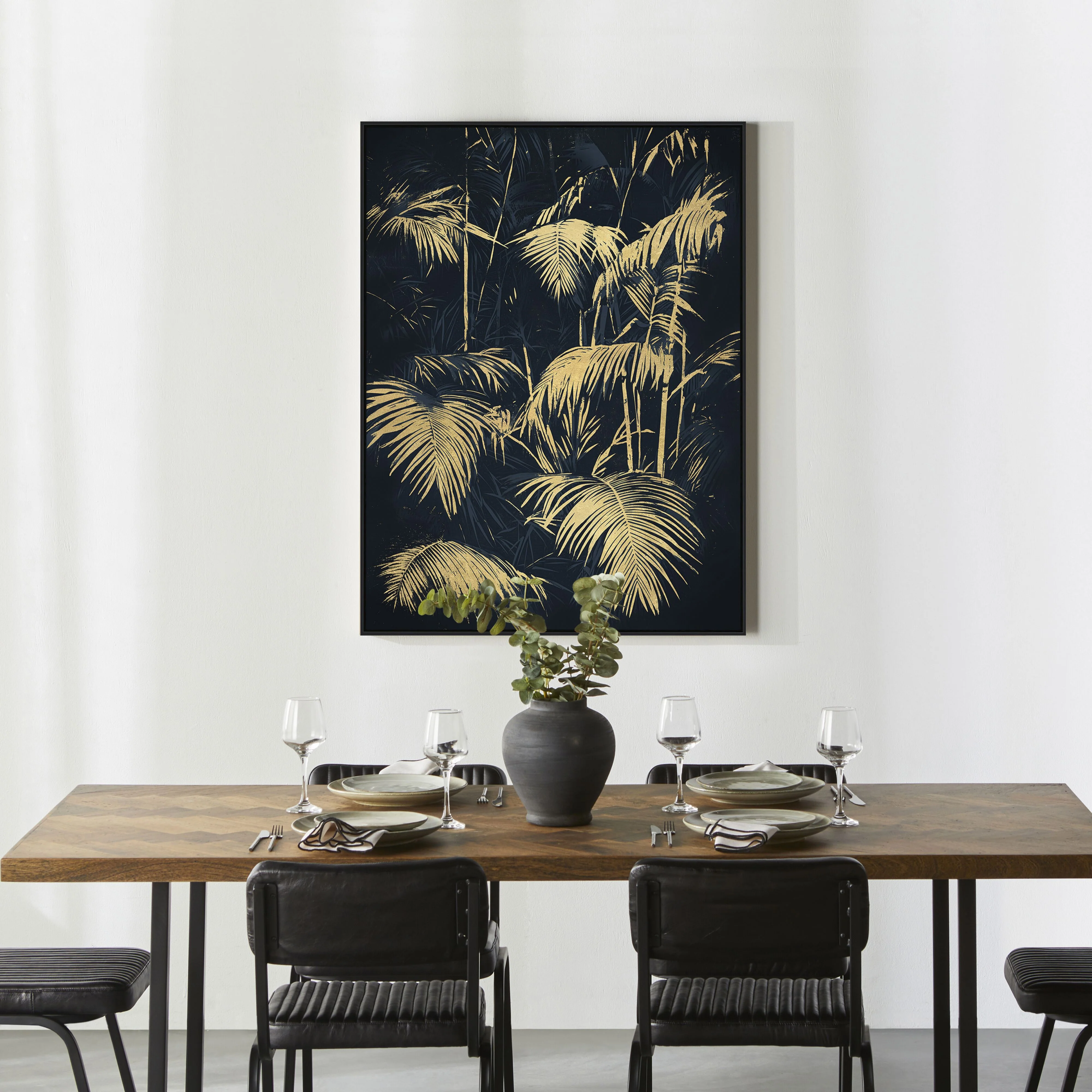 Gilded Fern Framed Textured Painting 90x120cm - Image 2