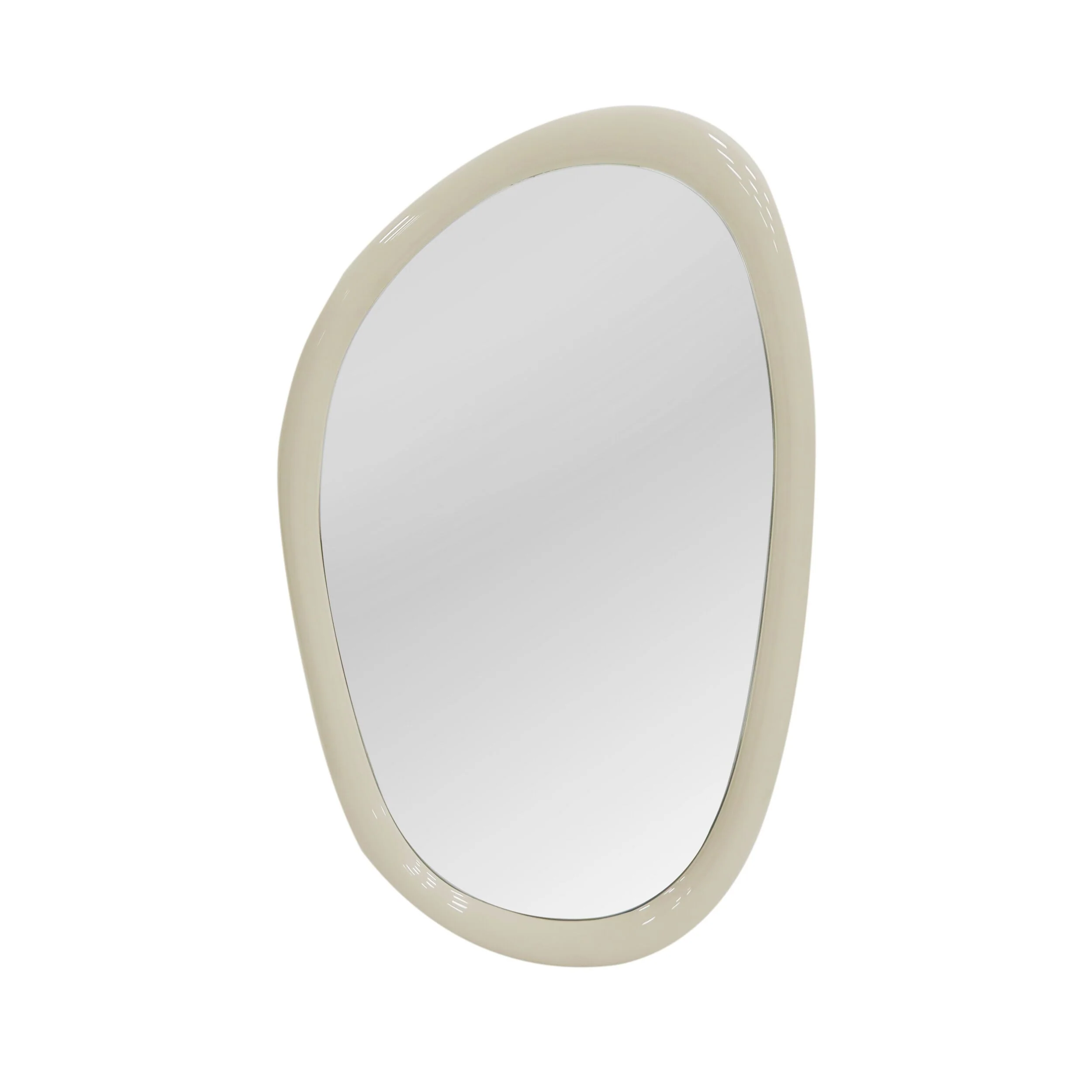 Glossy Fluid Mirror Milky White