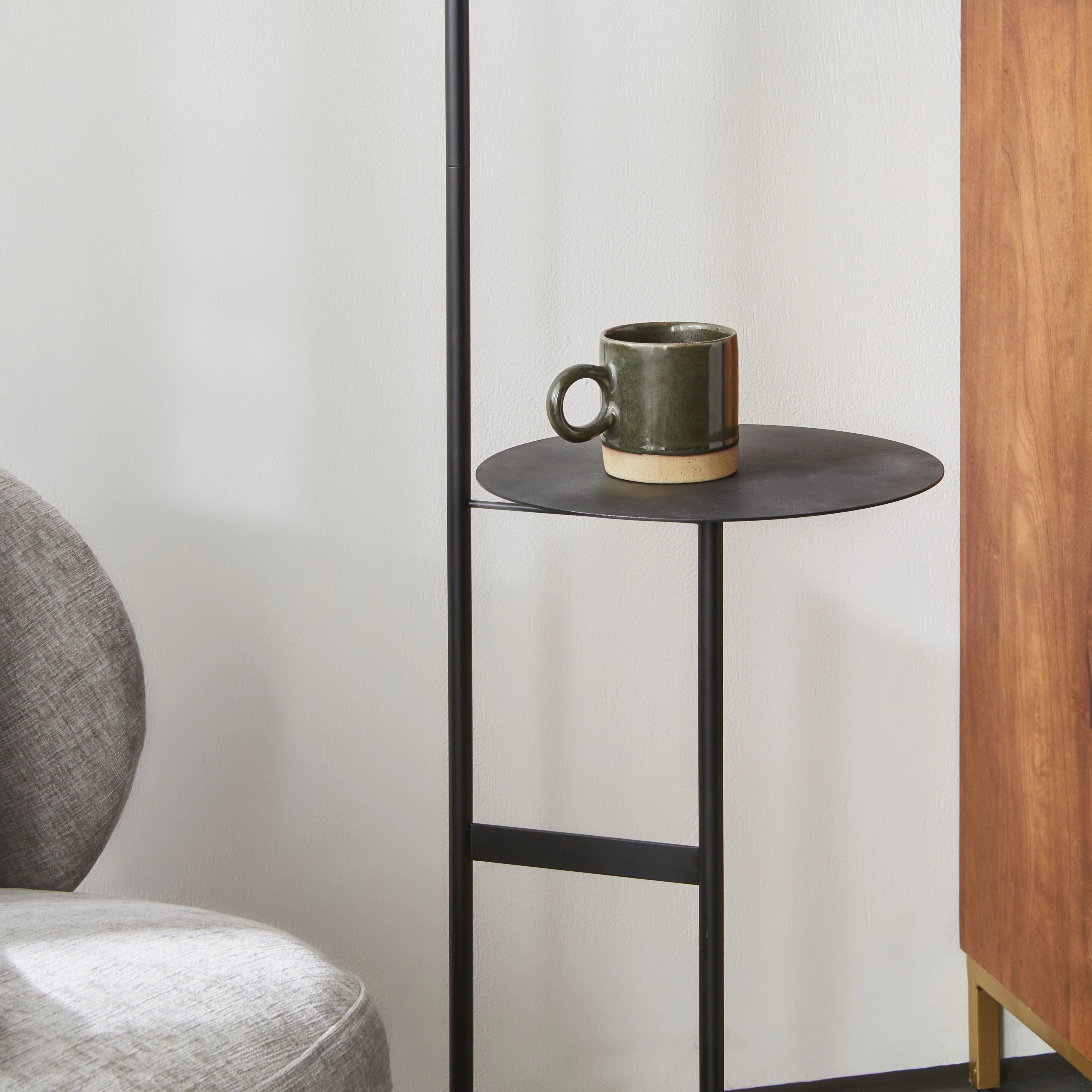 Grafton Marble Base Floor Lamp Black 163x45cm - Image 8