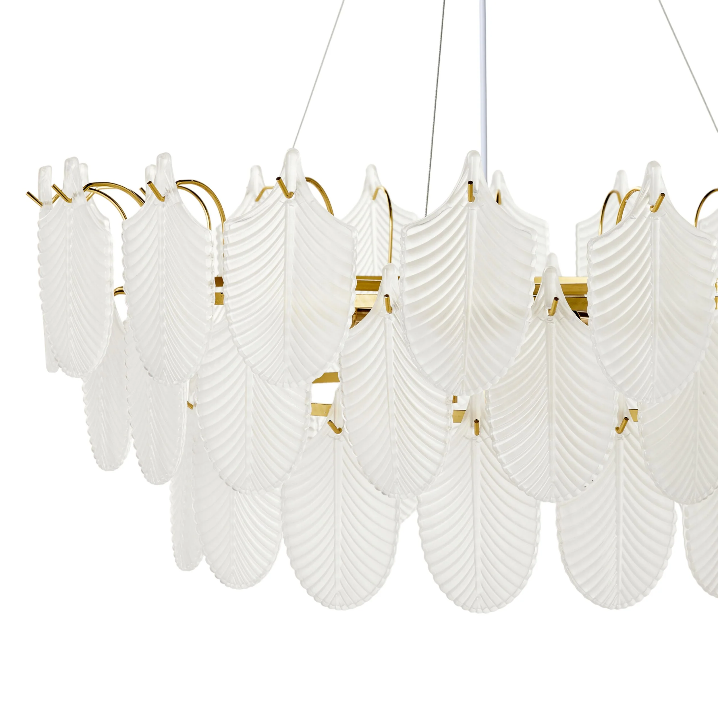 Greta Glass Leaf 11 Light Chandelier 21x75cm - Image 2