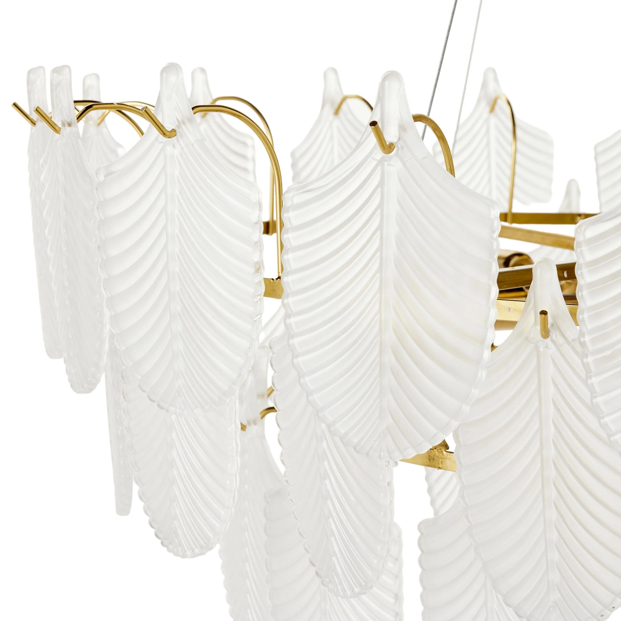 Greta Glass Leaf 11 Light Chandelier 21x75cm - Image 3