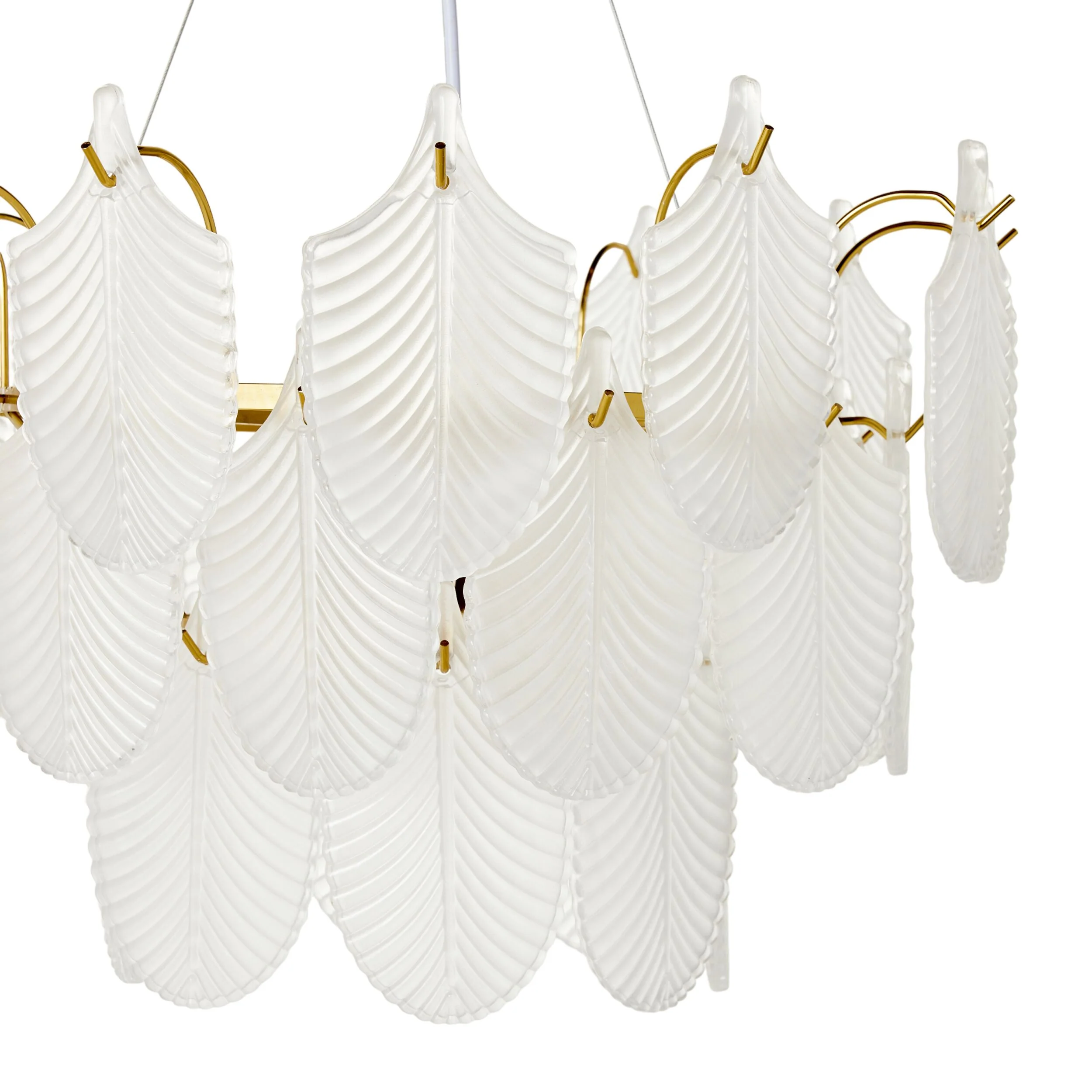 Greta Glass Leaf 7 Light Chandelier 21x50cm - Image 2
