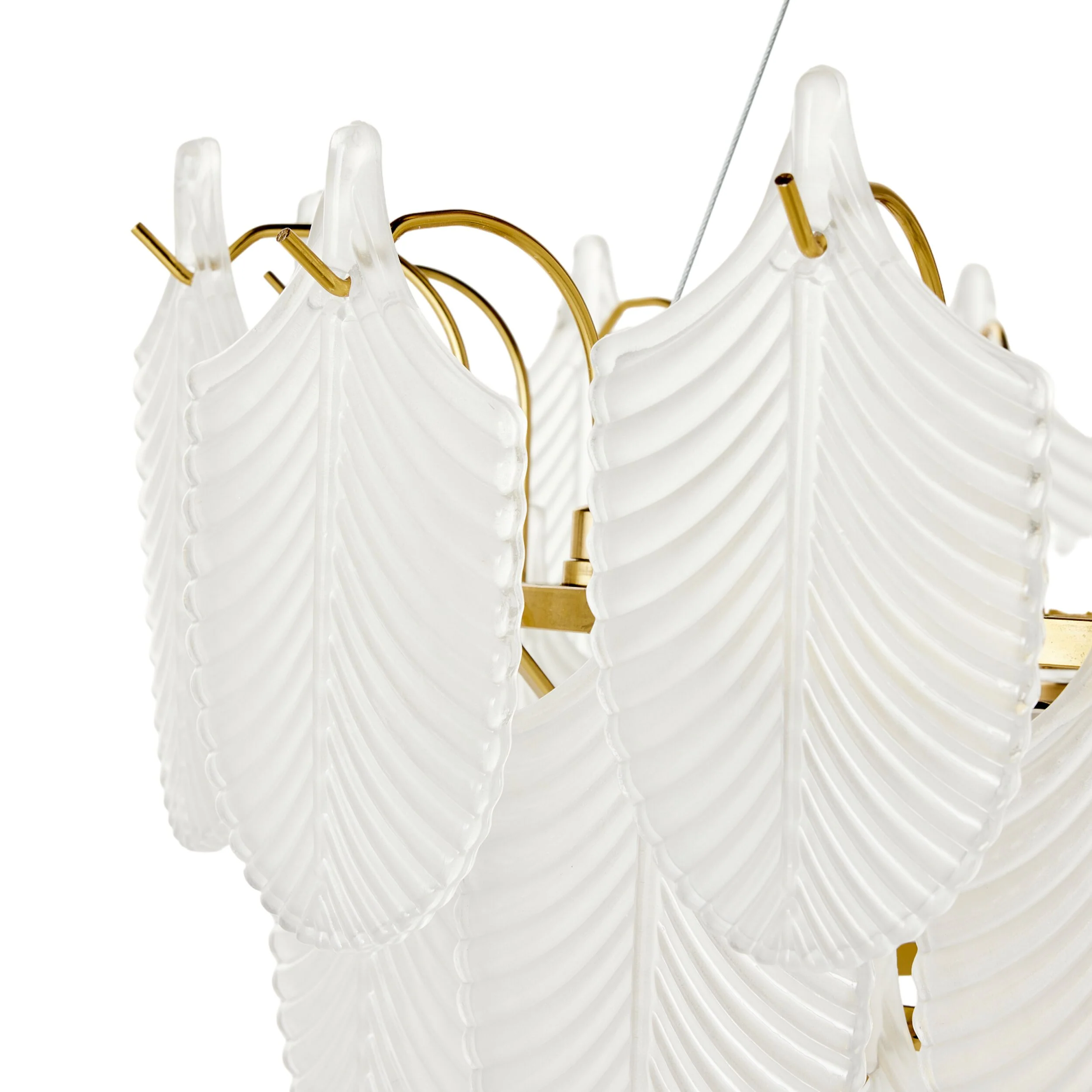 Greta Glass Leaf 7 Light Chandelier 21x50cm - Image 3