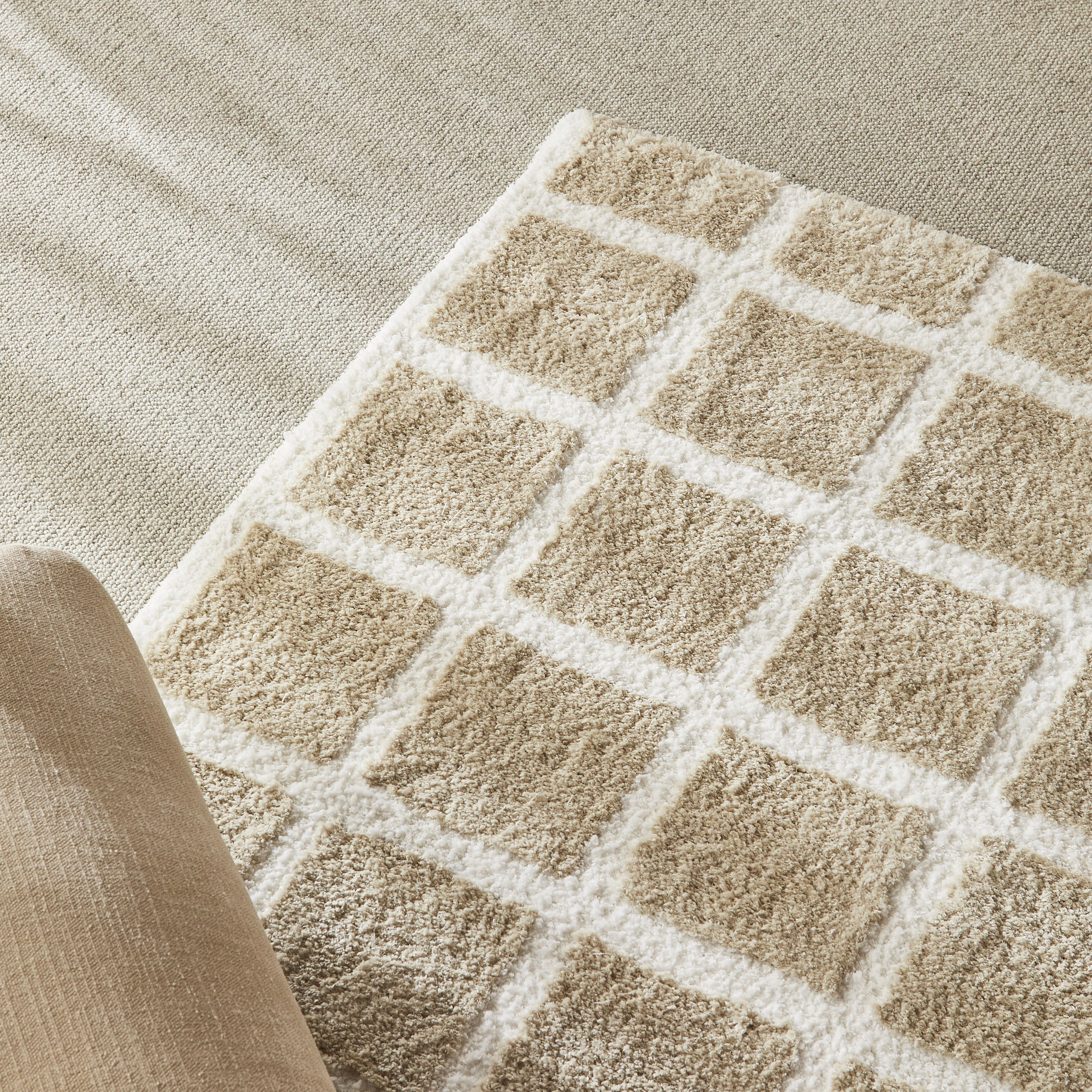 Gridlock Plush Rug Ivory 150x240cm - Image 6