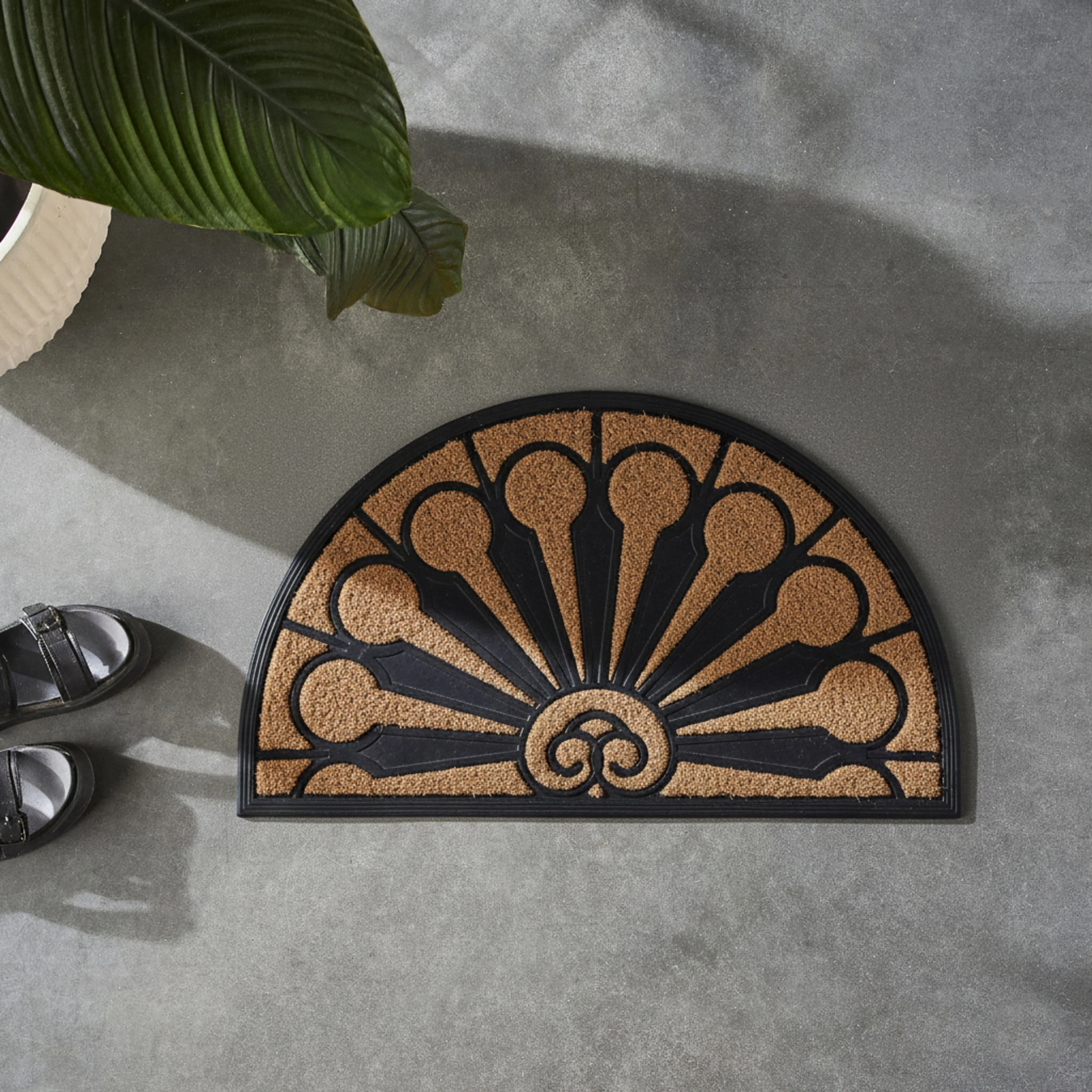 Half Moon Deco Rubber and Coir Doormat 75cm - Image 4