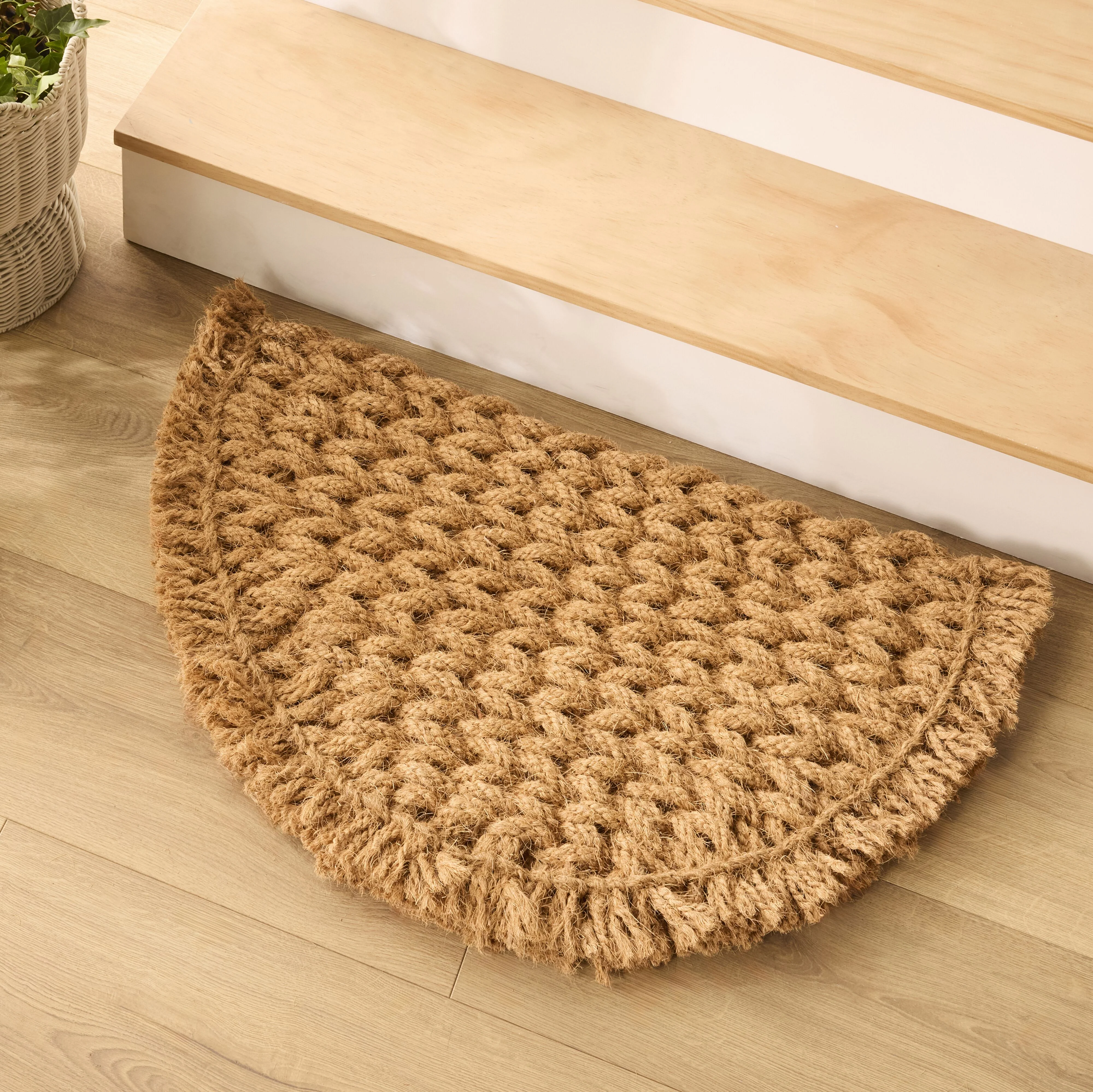 Half Moon Fringed Coir Doormat 75cm - Image 4