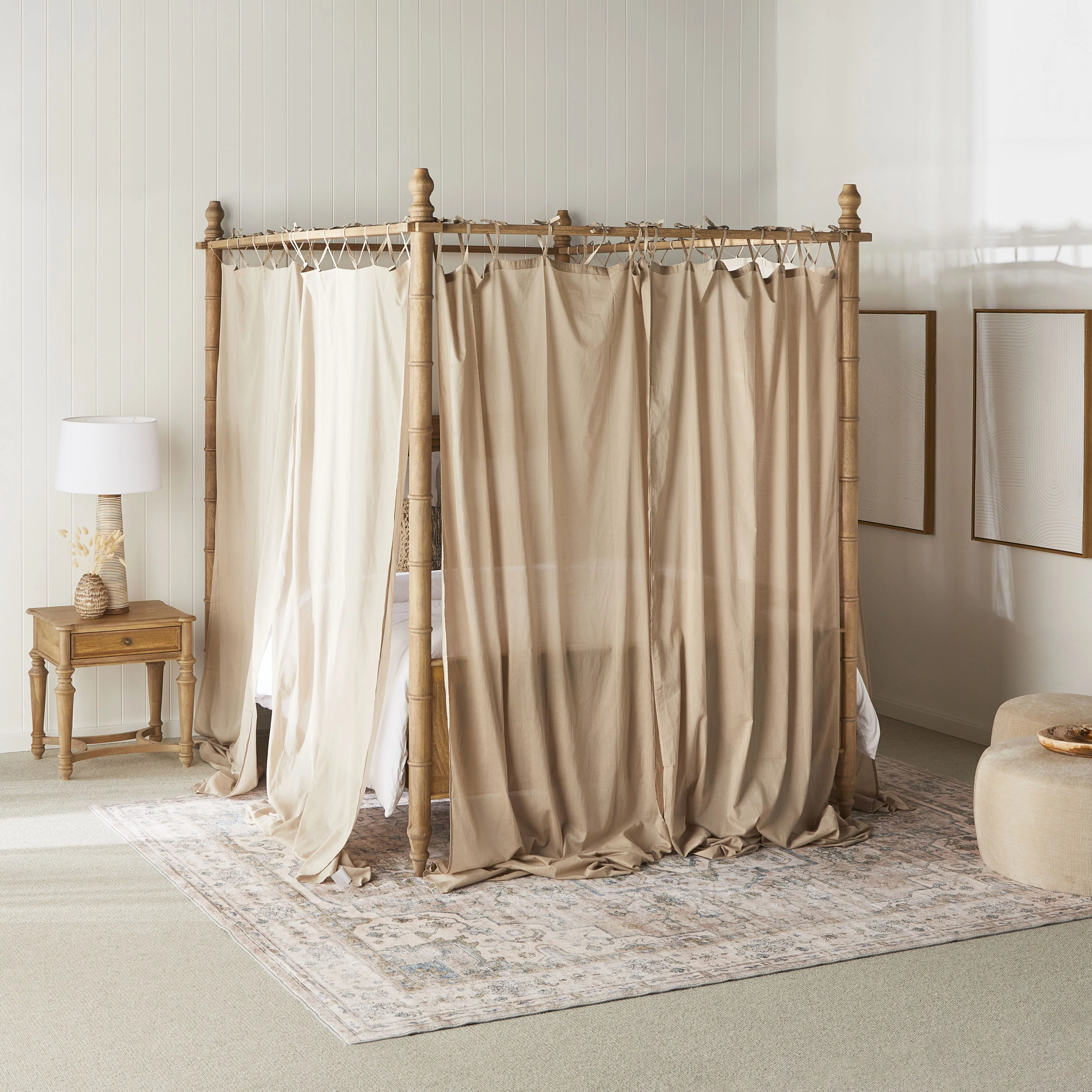 Hampton Mango Wood King Canopy Bed - Image 16