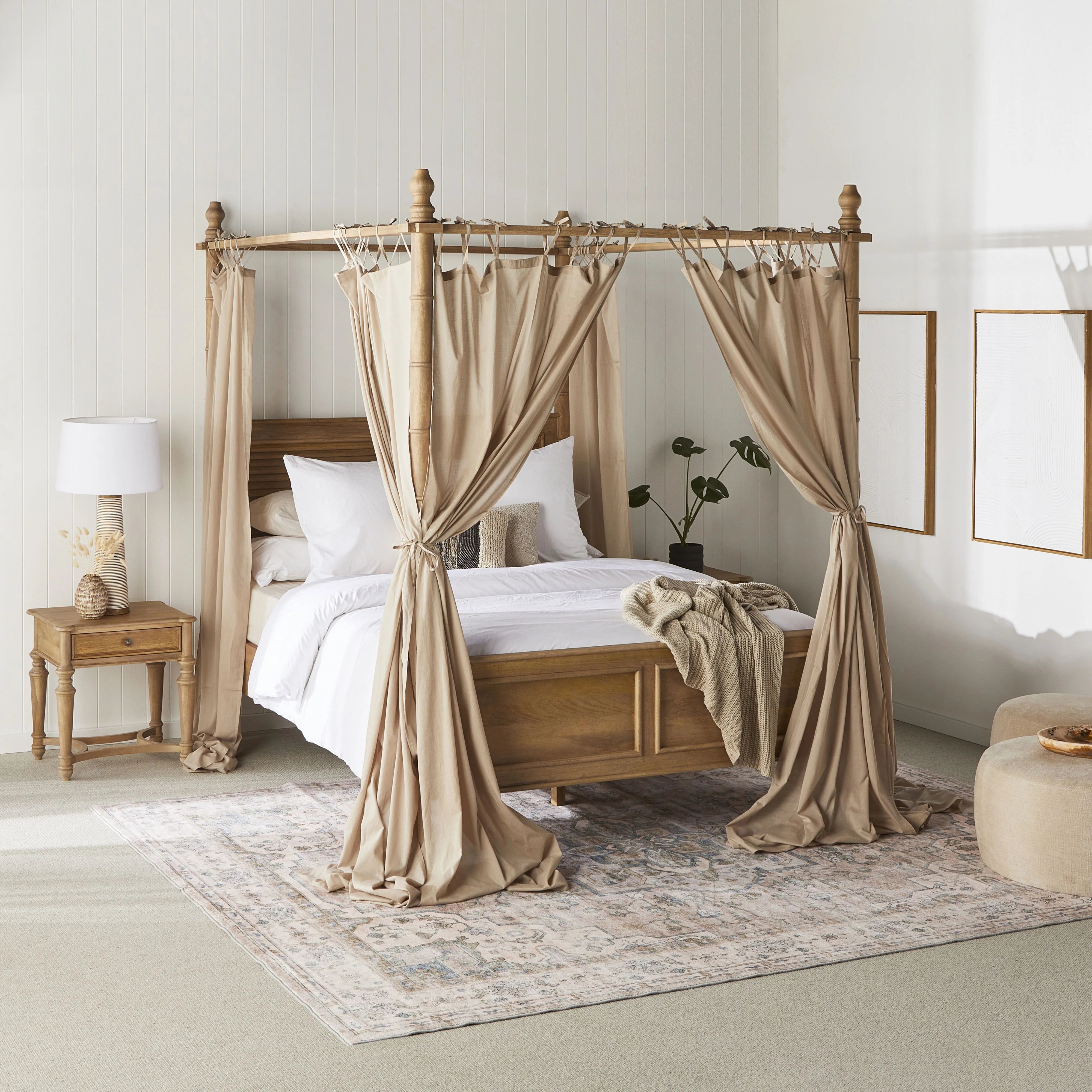 Hampton Mango Wood Queen Canopy Bed - Image 19