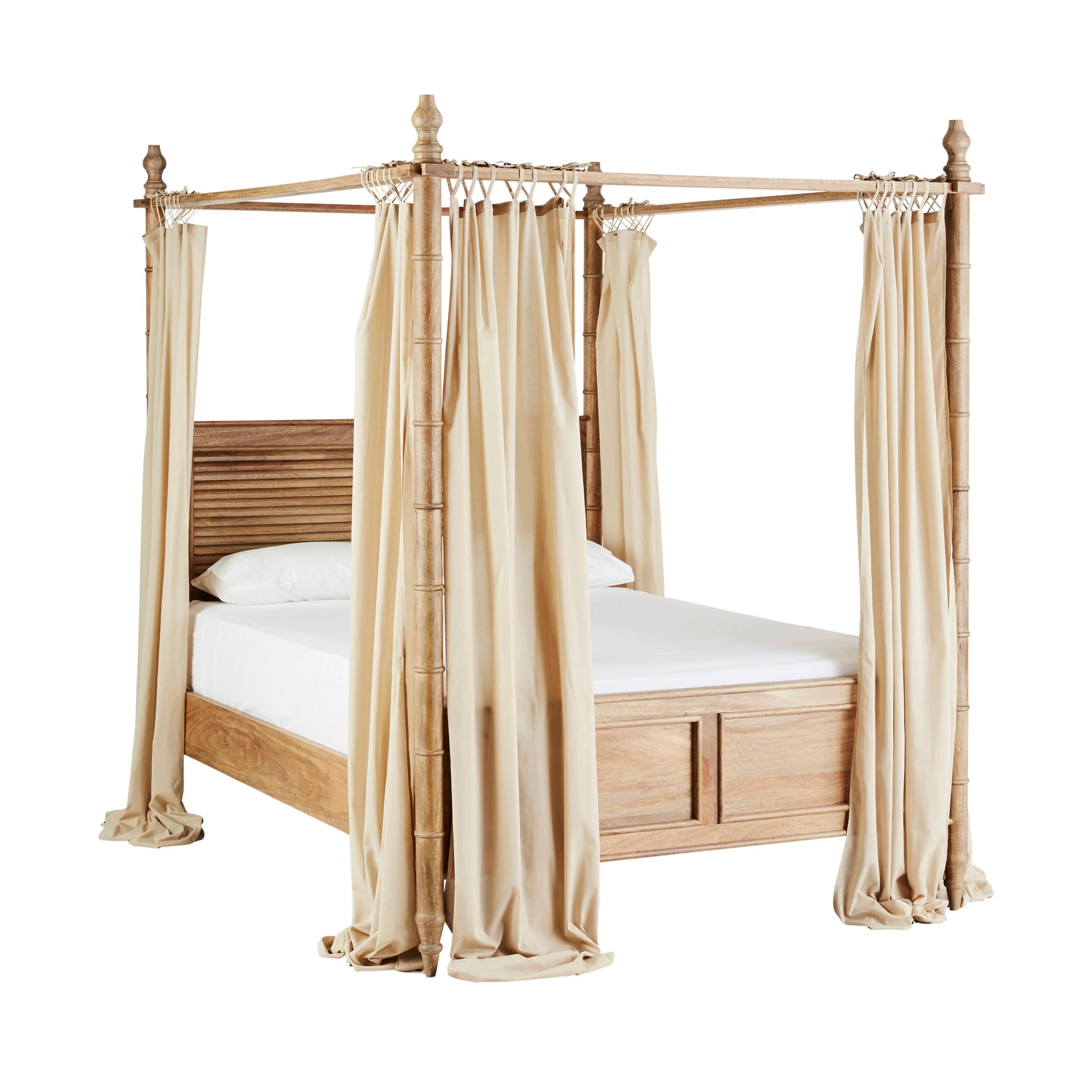 Hampton Mango Wood Queen Canopy Bed - Image 6