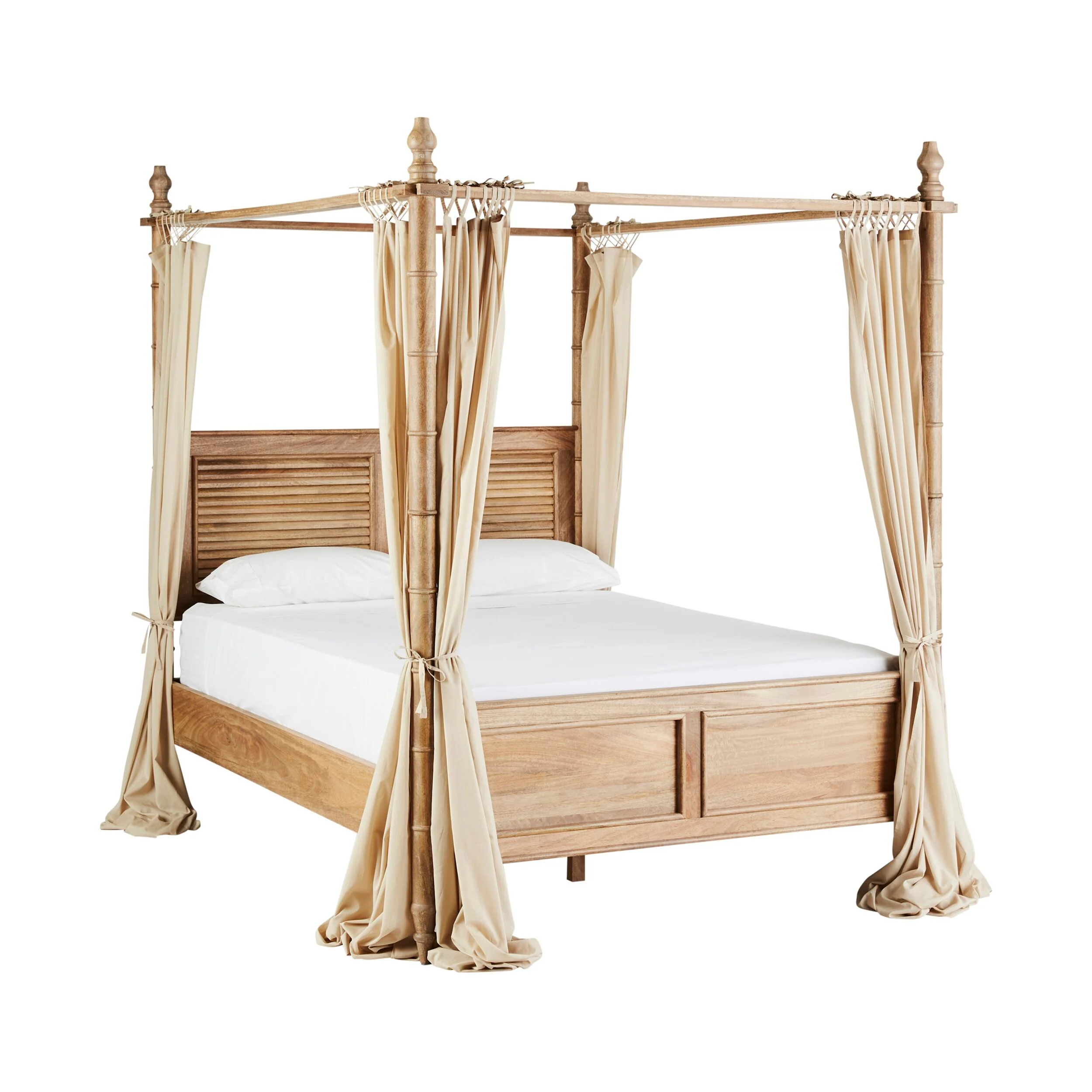 Hampton Mango Wood Queen Canopy Bed - Image 7