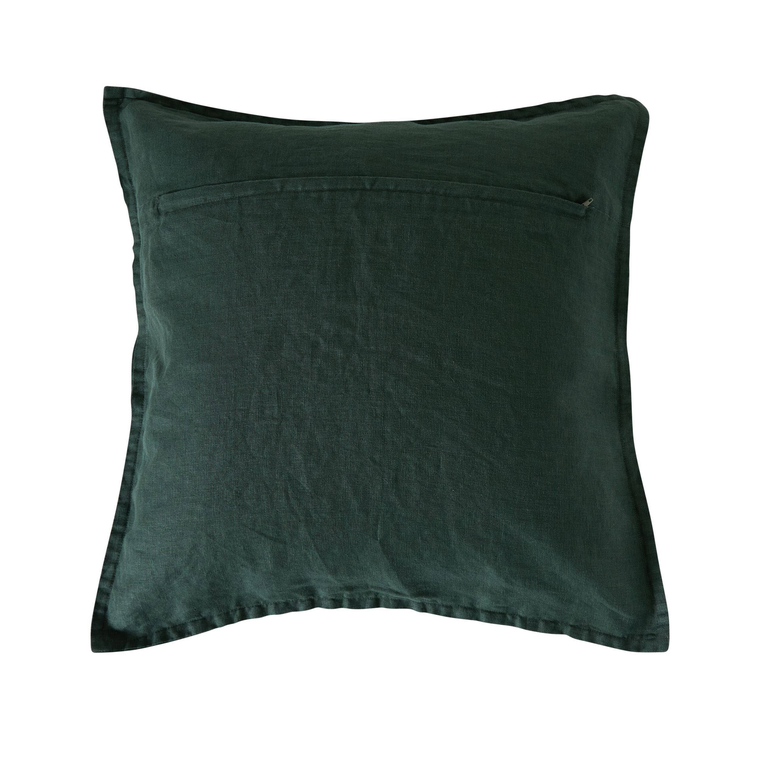 Hamptons French Linen Cushion Bottle Green 50x50cm - Image 2