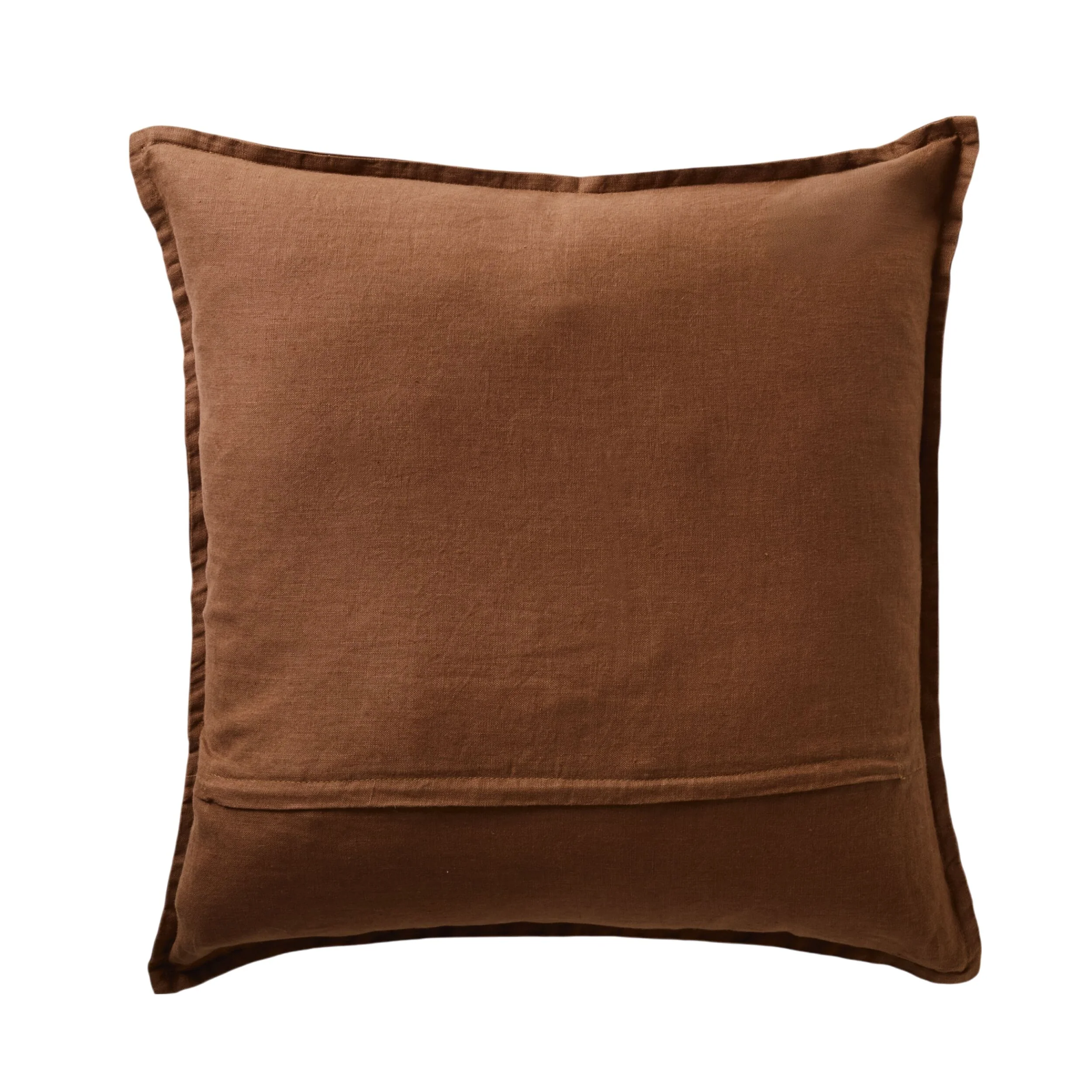 Hamptons French Linen Cushion Chocolate 50x50cm - Image 2