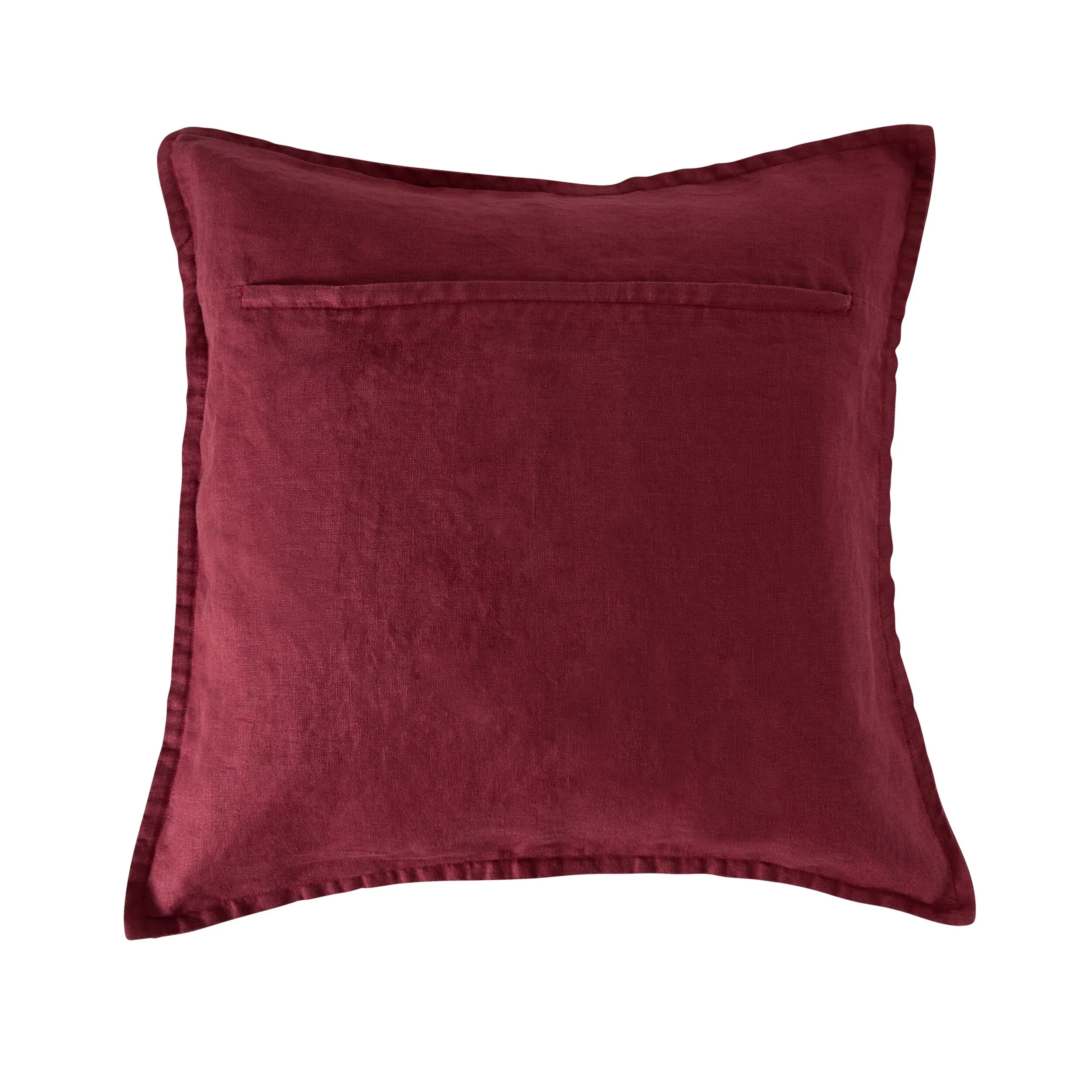 Hamptons French Linen Cushion Claret 50x50cm - Image 2