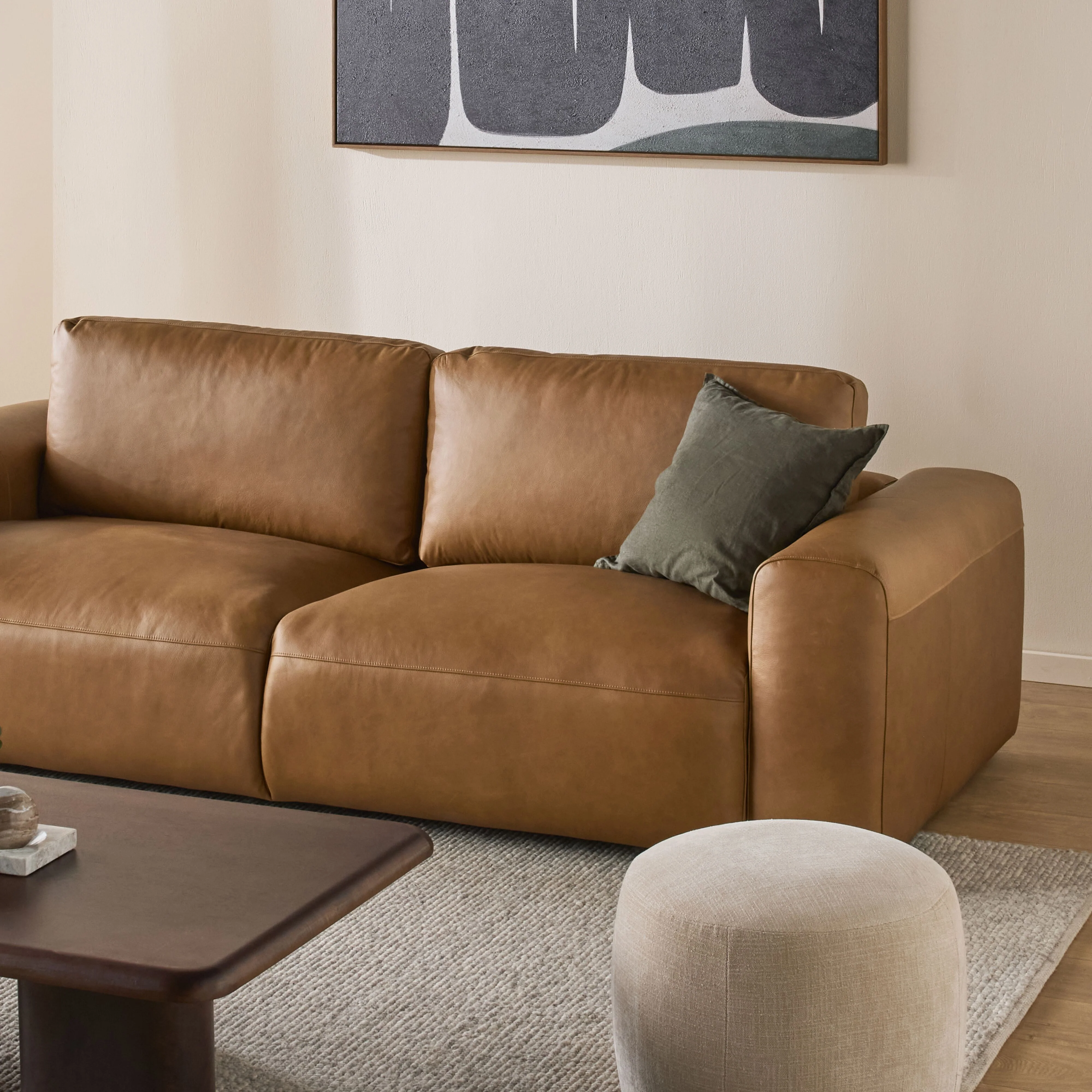 Hamptons French Linen Cushion Dark Olive Green 50x50cm - Image 5