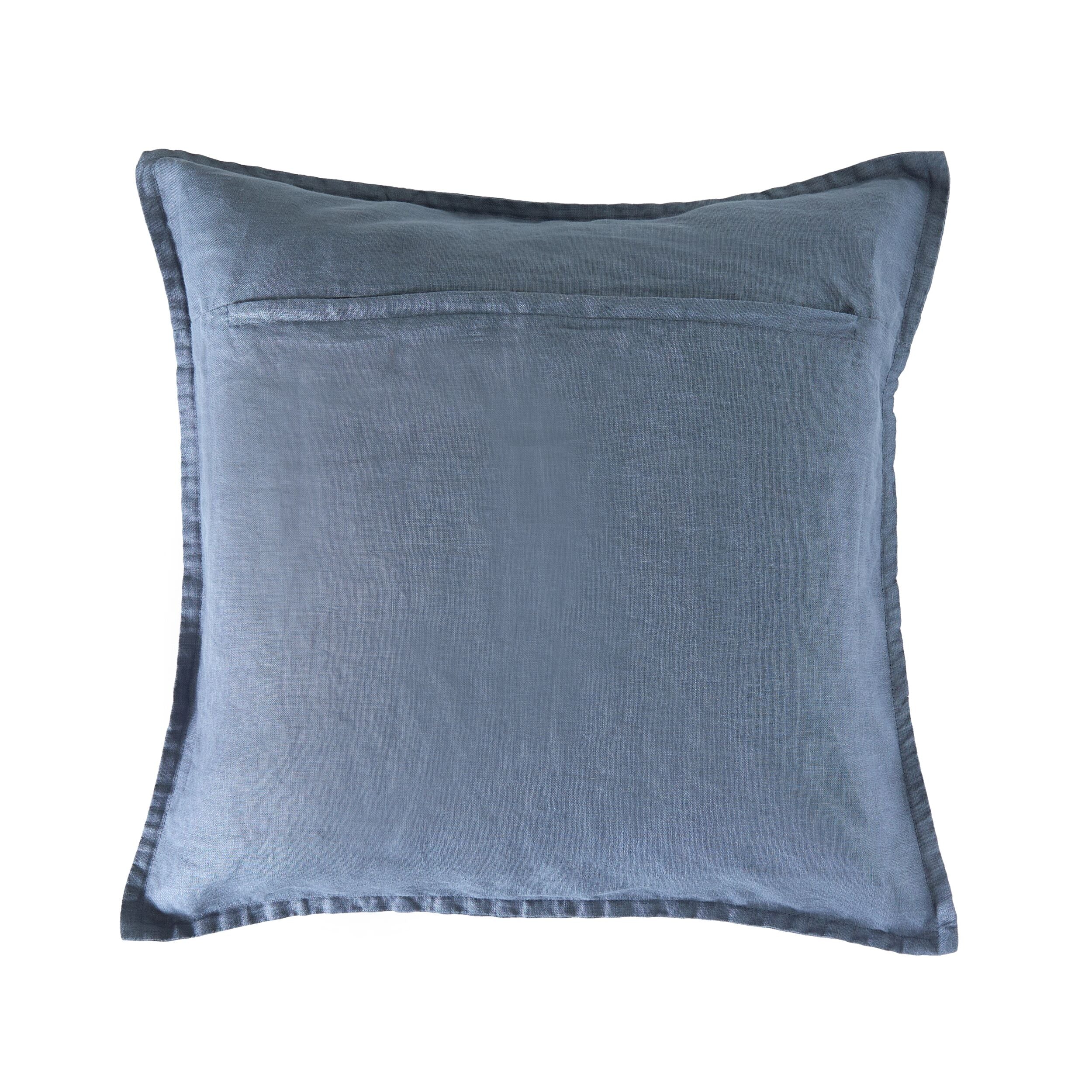 Hamptons French Linen Cushion Denim 50x50cm - Image 2