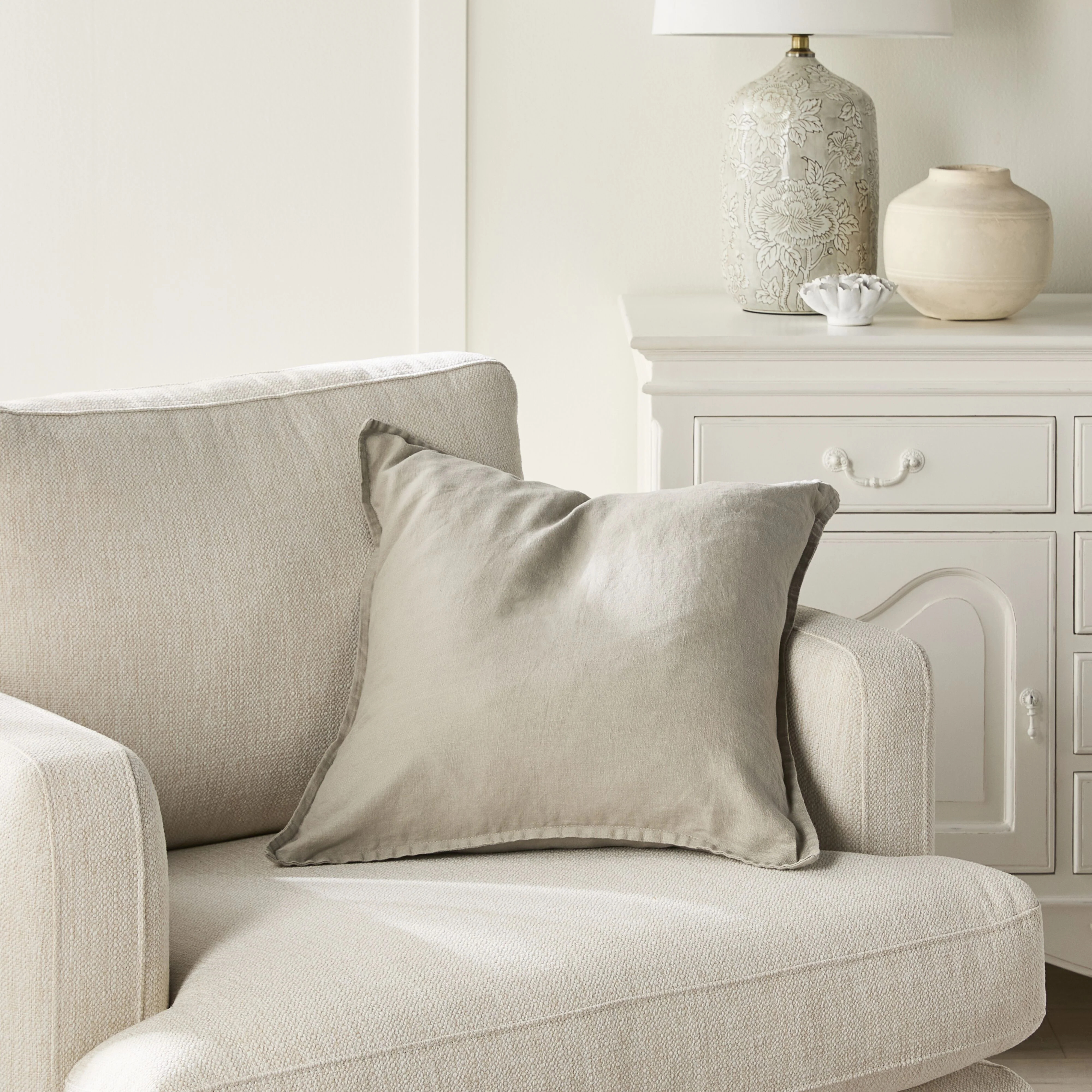 Hamptons French Linen Cushion Dove 50x50cm - Image 4
