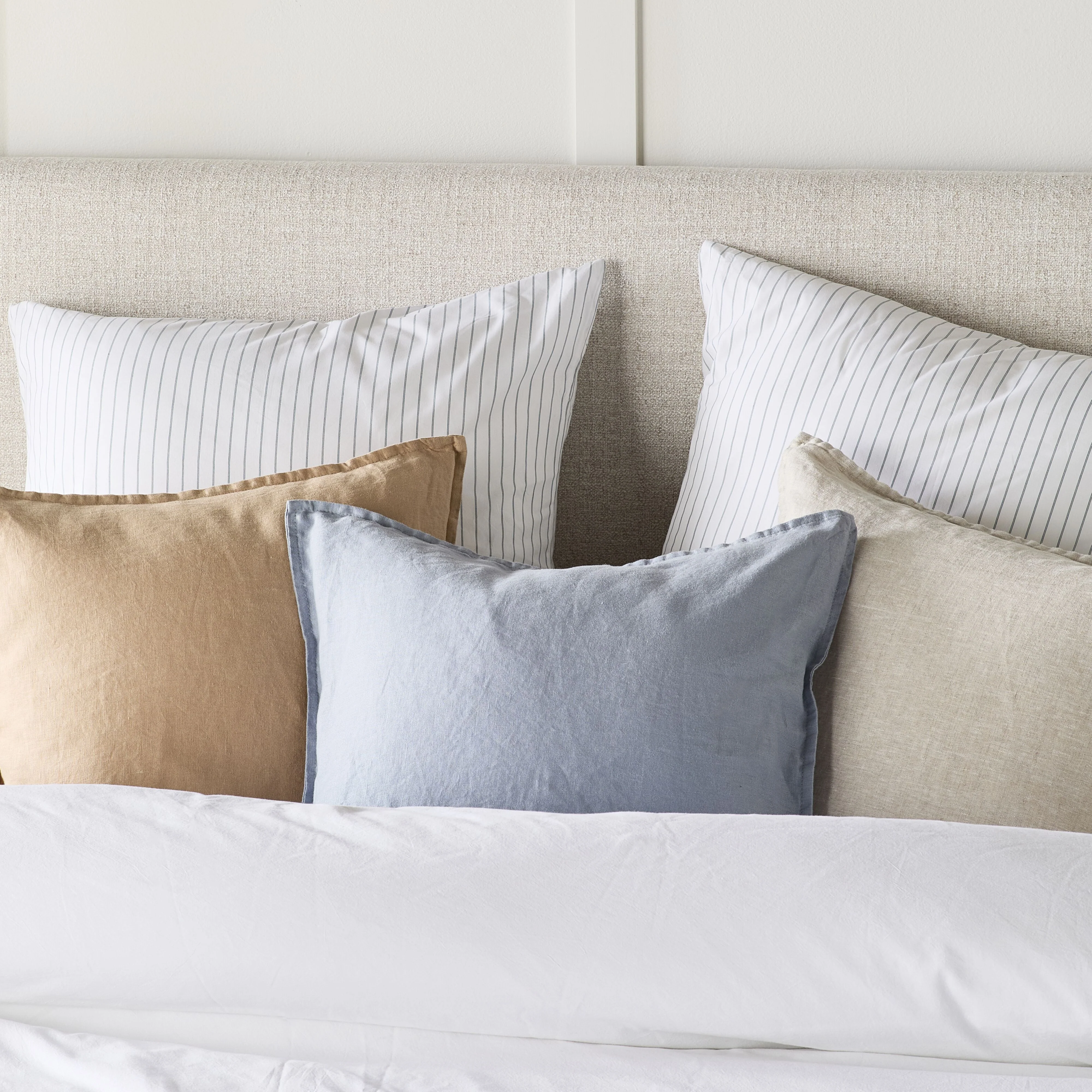Hamptons French Linen Cushion Dusty Blue 50x50cm - Image 4