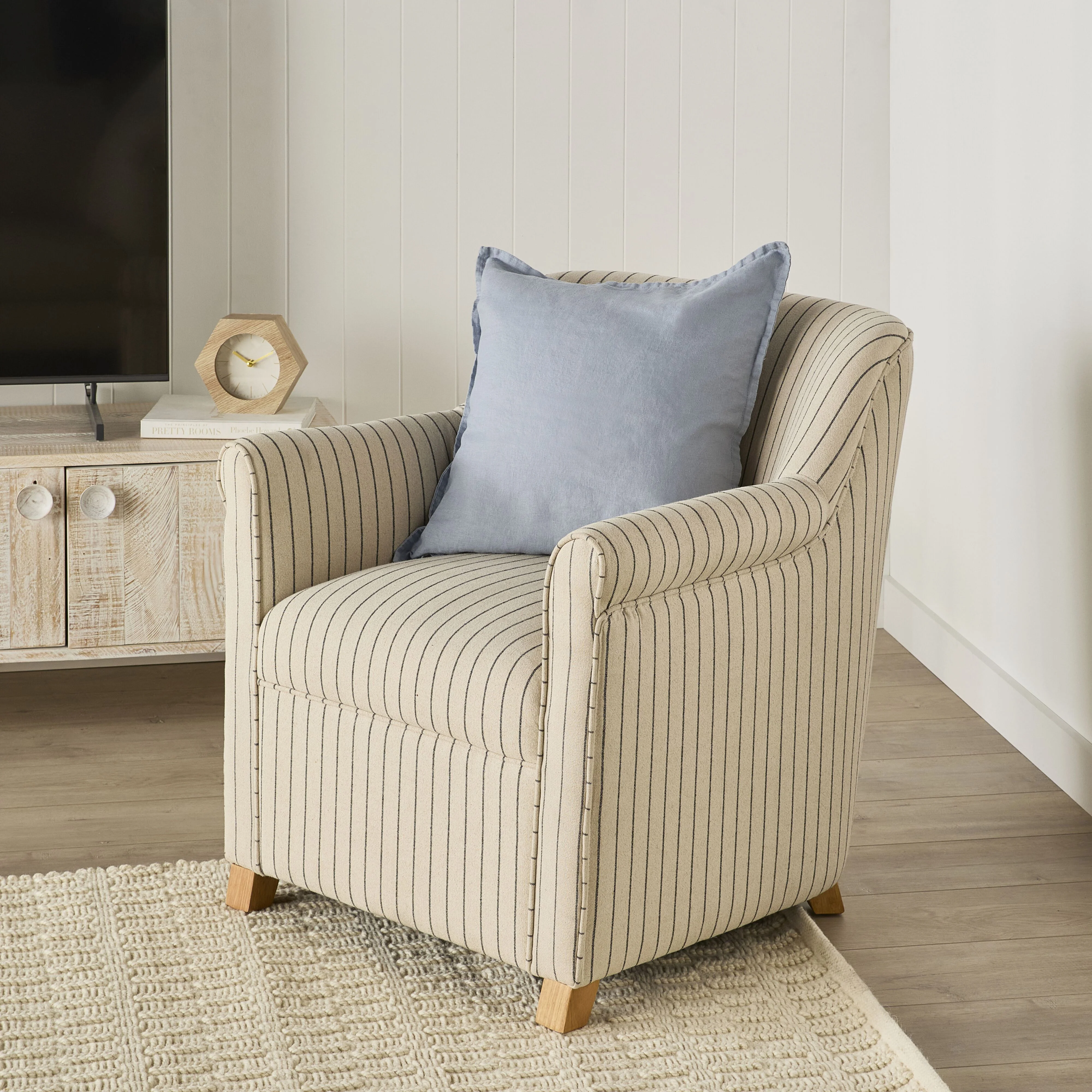 Hamptons French Linen Cushion Dusty Blue 50x50cm - Image 5
