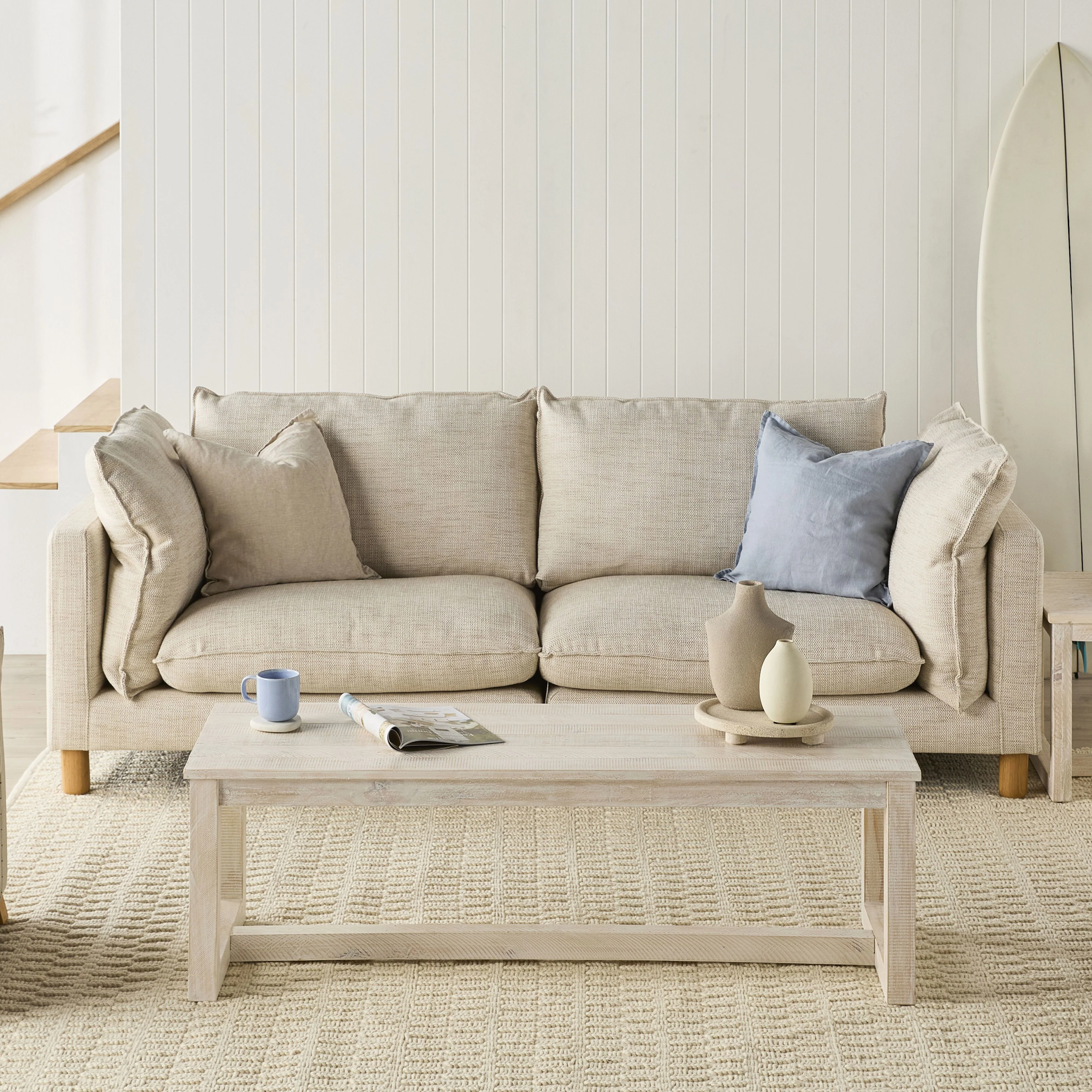 Hamptons French Linen Cushion Dusty Blue 50x50cm - Image 7