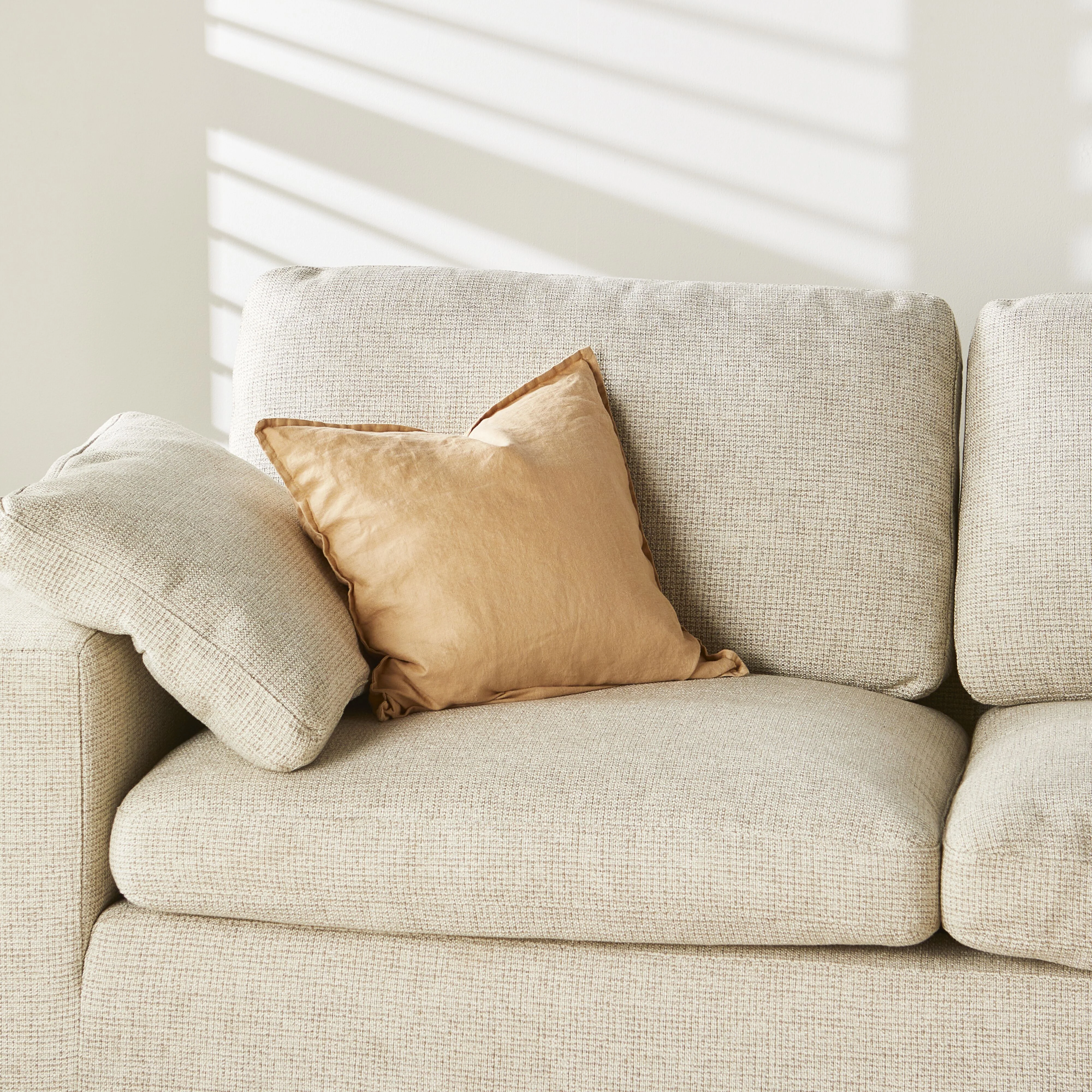Hamptons French Linen Cushion Latte 50x50cm - Image 5