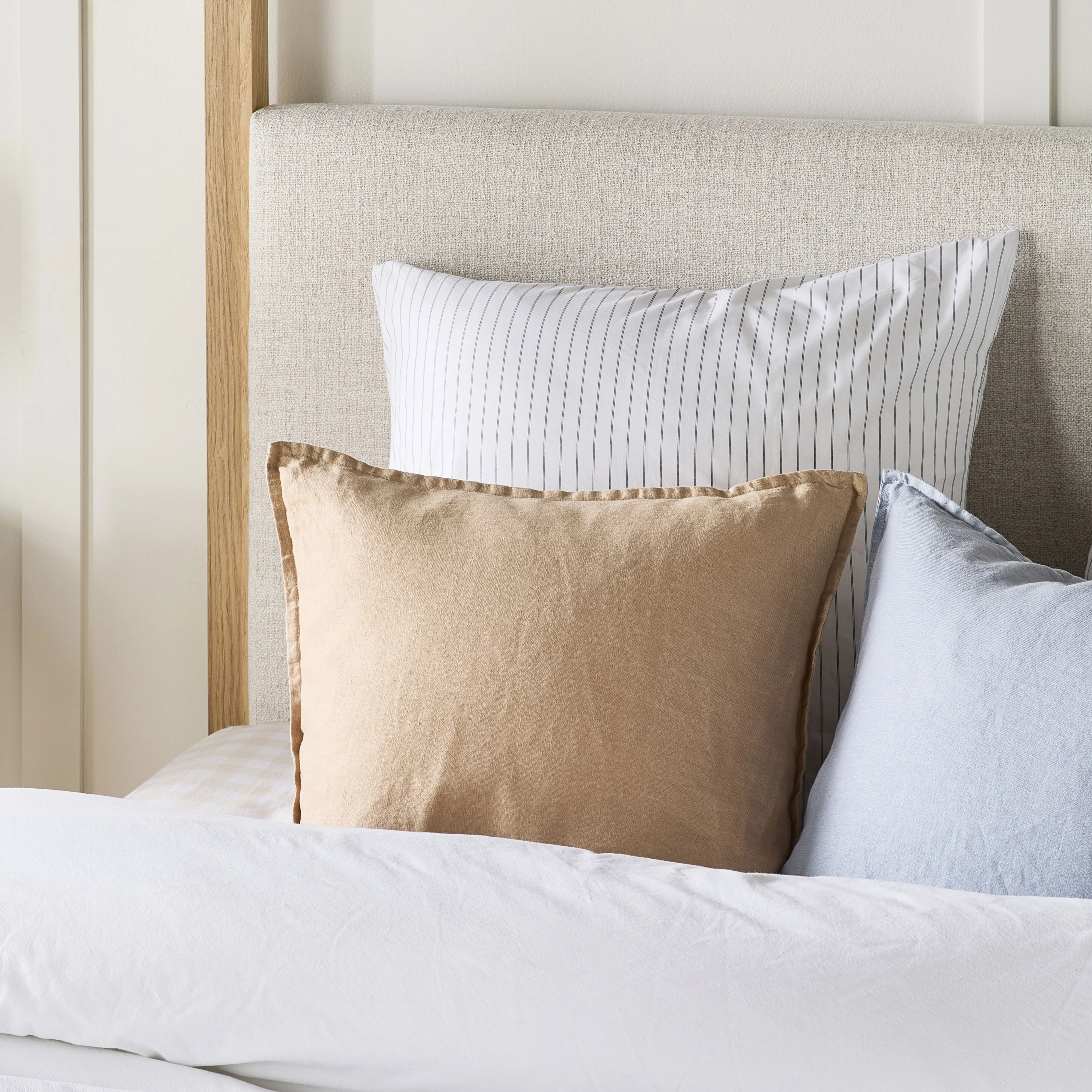 Hamptons French Linen Cushion Latte 50x50cm - Image 7