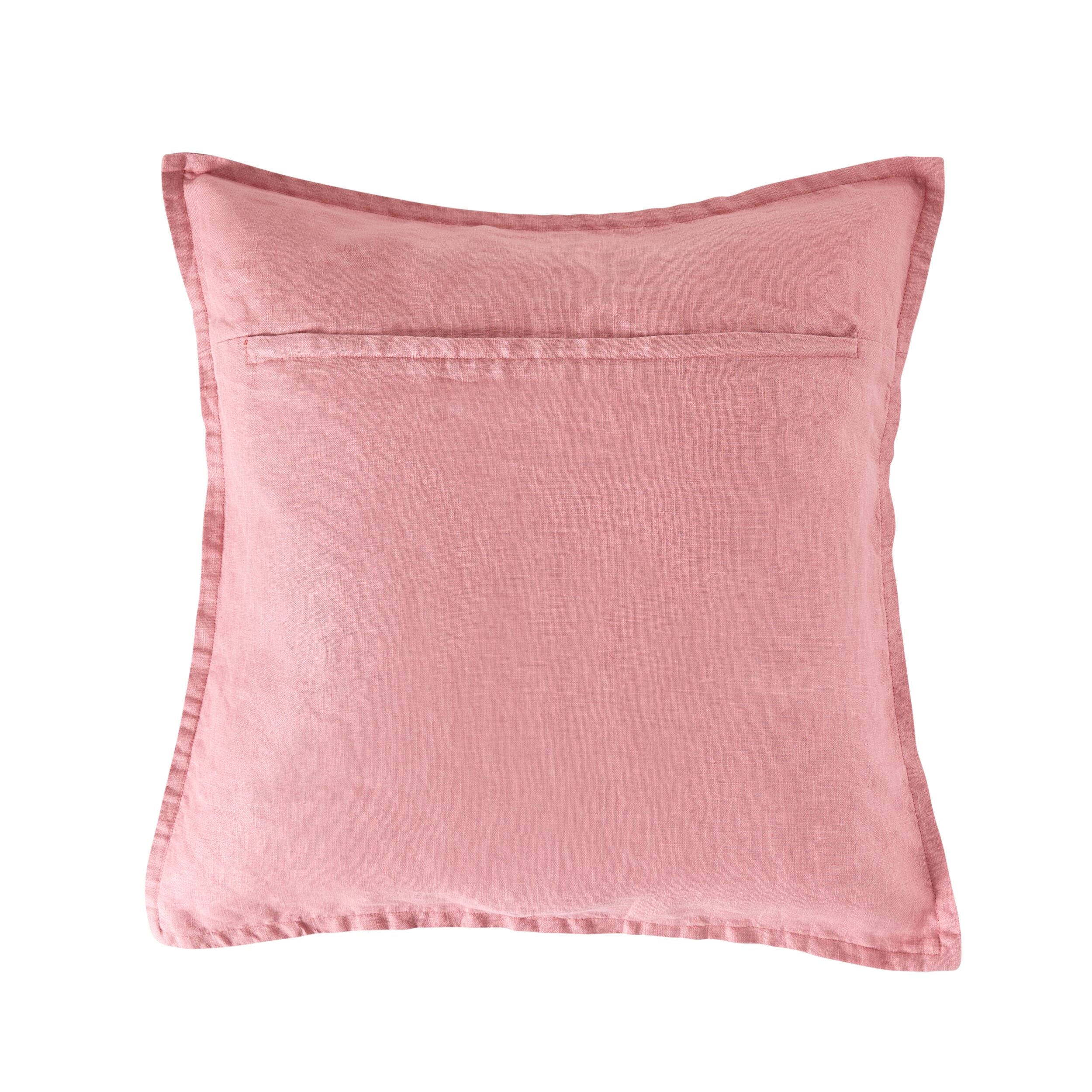 Hamptons French Linen Cushion Rose 50x50cm - Image 2