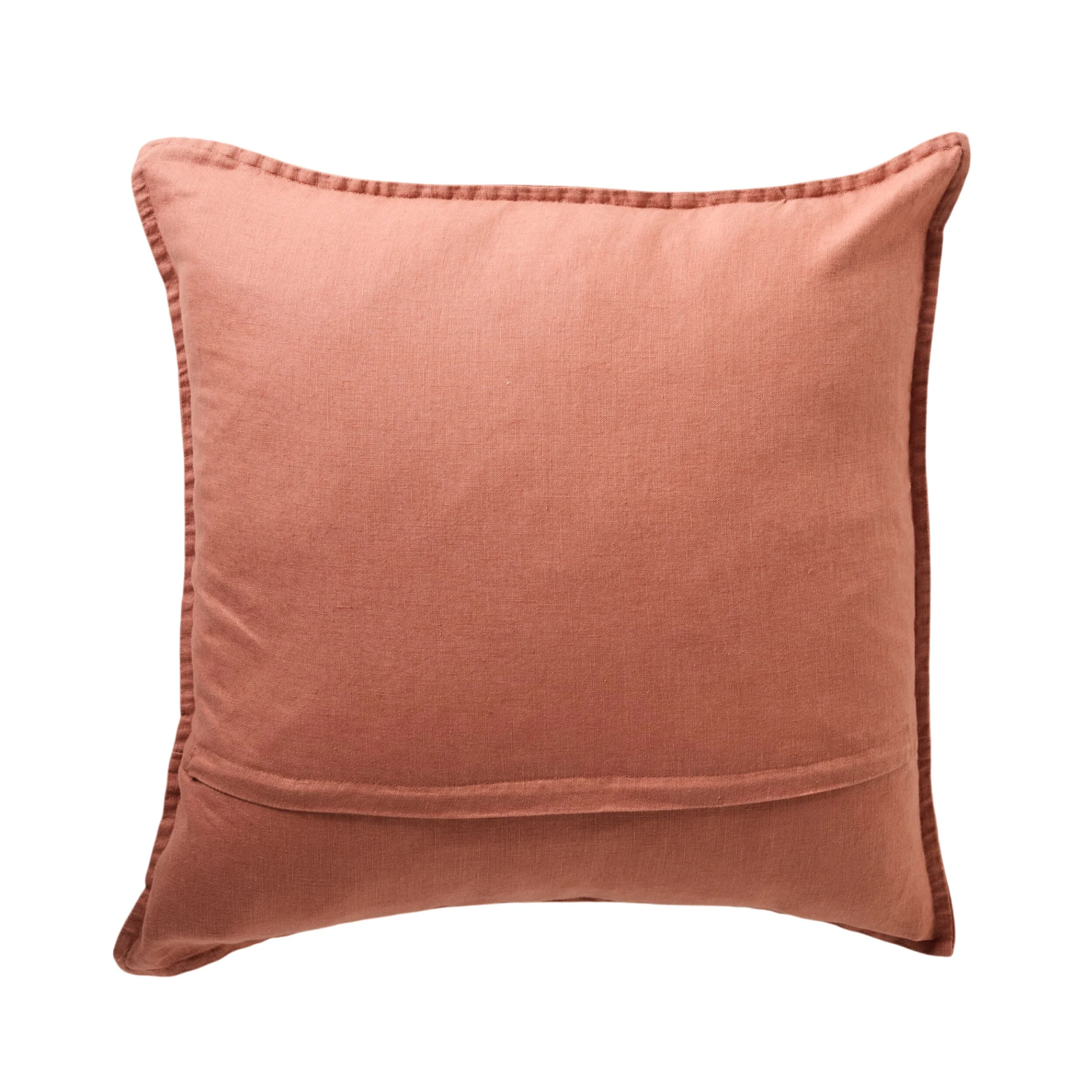 Hamptons French Linen Cushion Terracotta 50x50cm - Image 2
