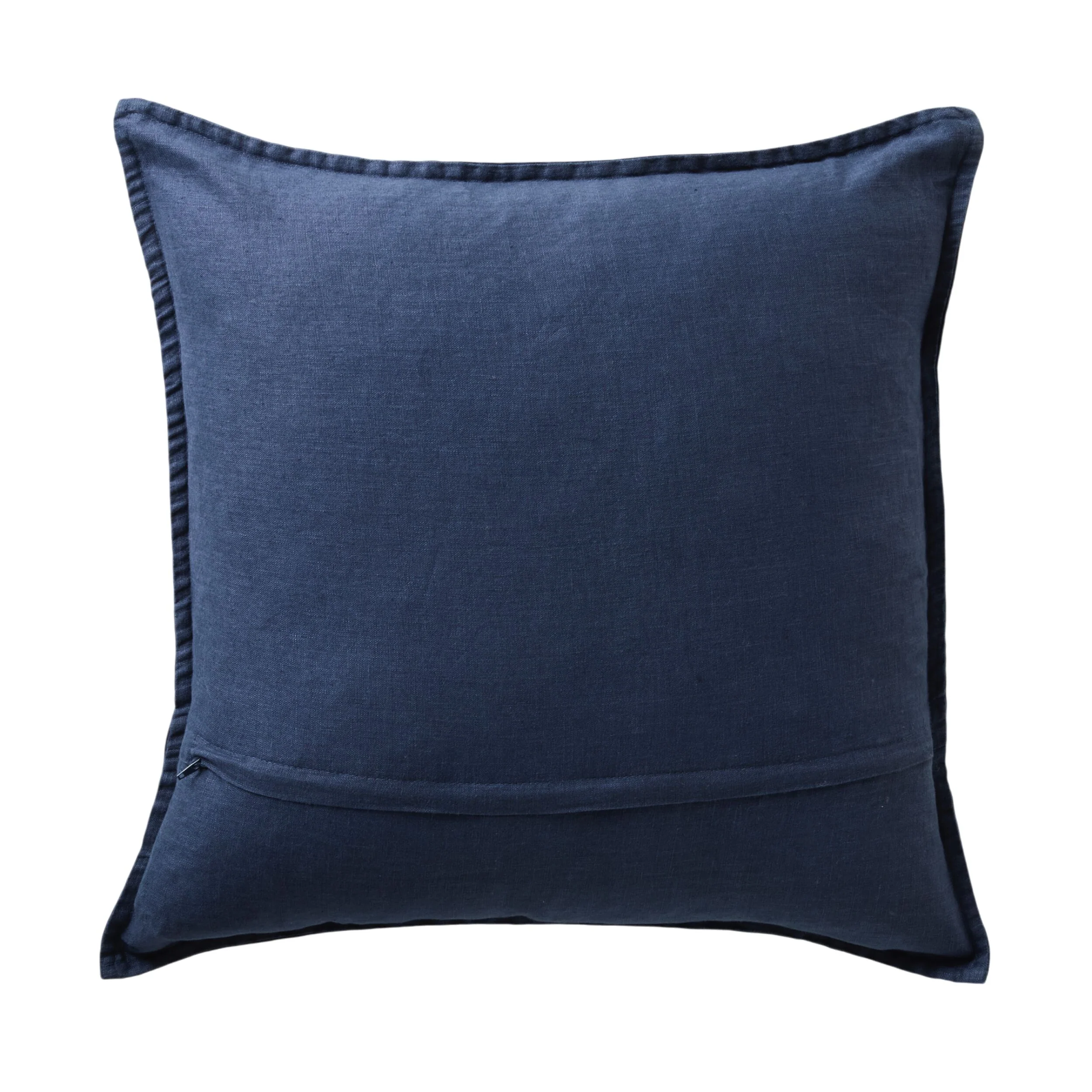 Hamptons French Linen Cushion Washed Navy 50x50cm - Image 2