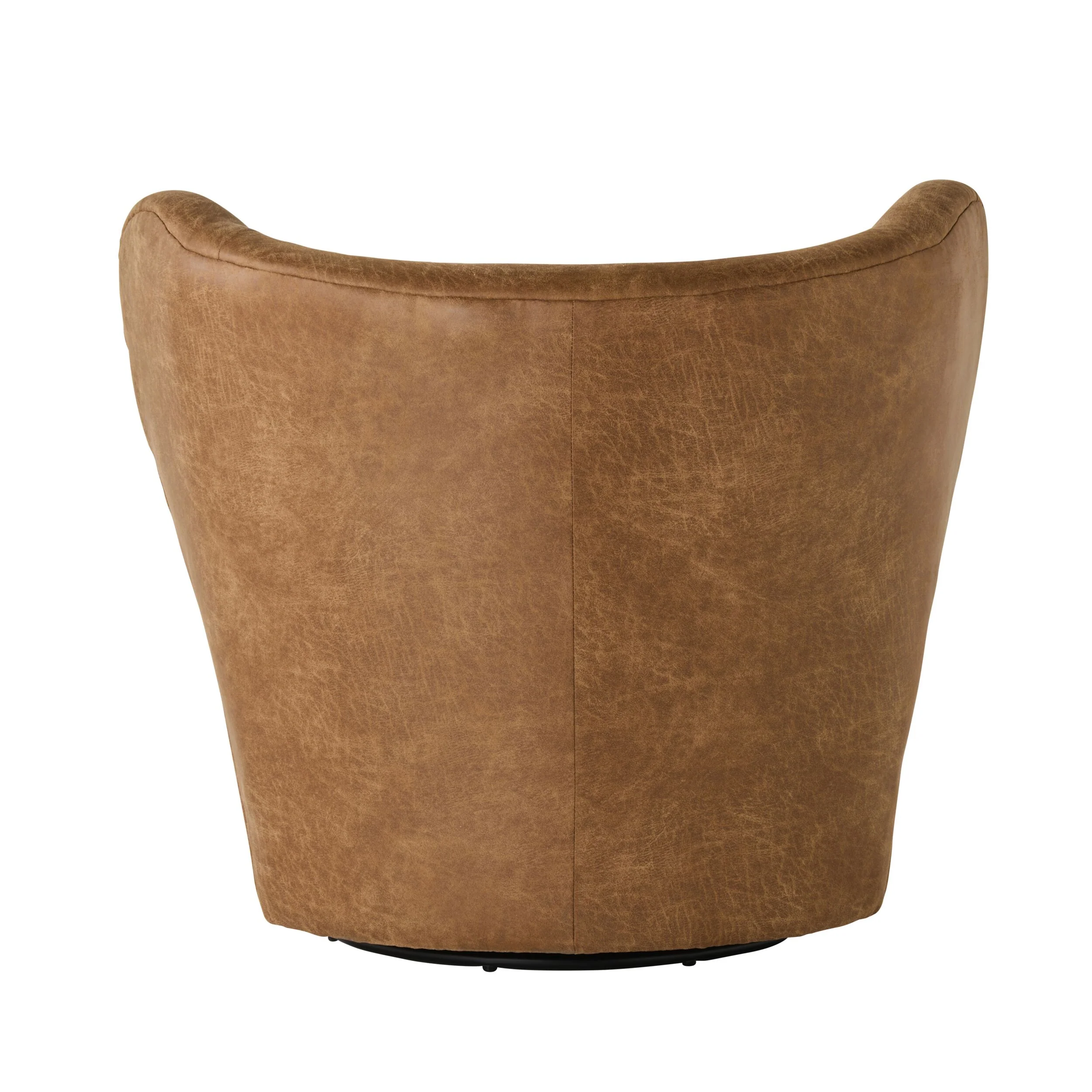 Hana Swivel Faux Leather Armchair Pellini Tan - Image 4