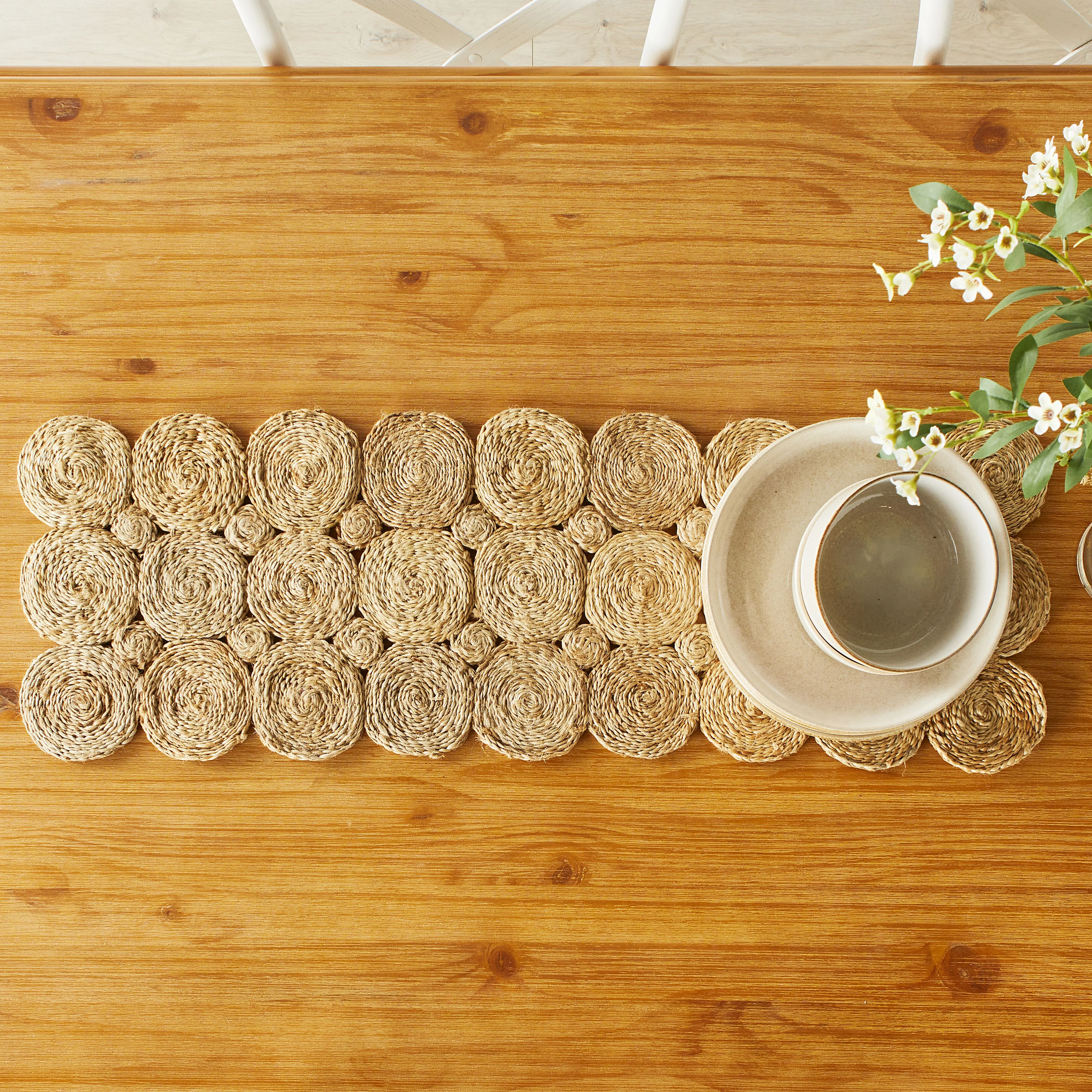 Hand-spun Jute Braided Natural Table Runner 90x30cm - Image 3