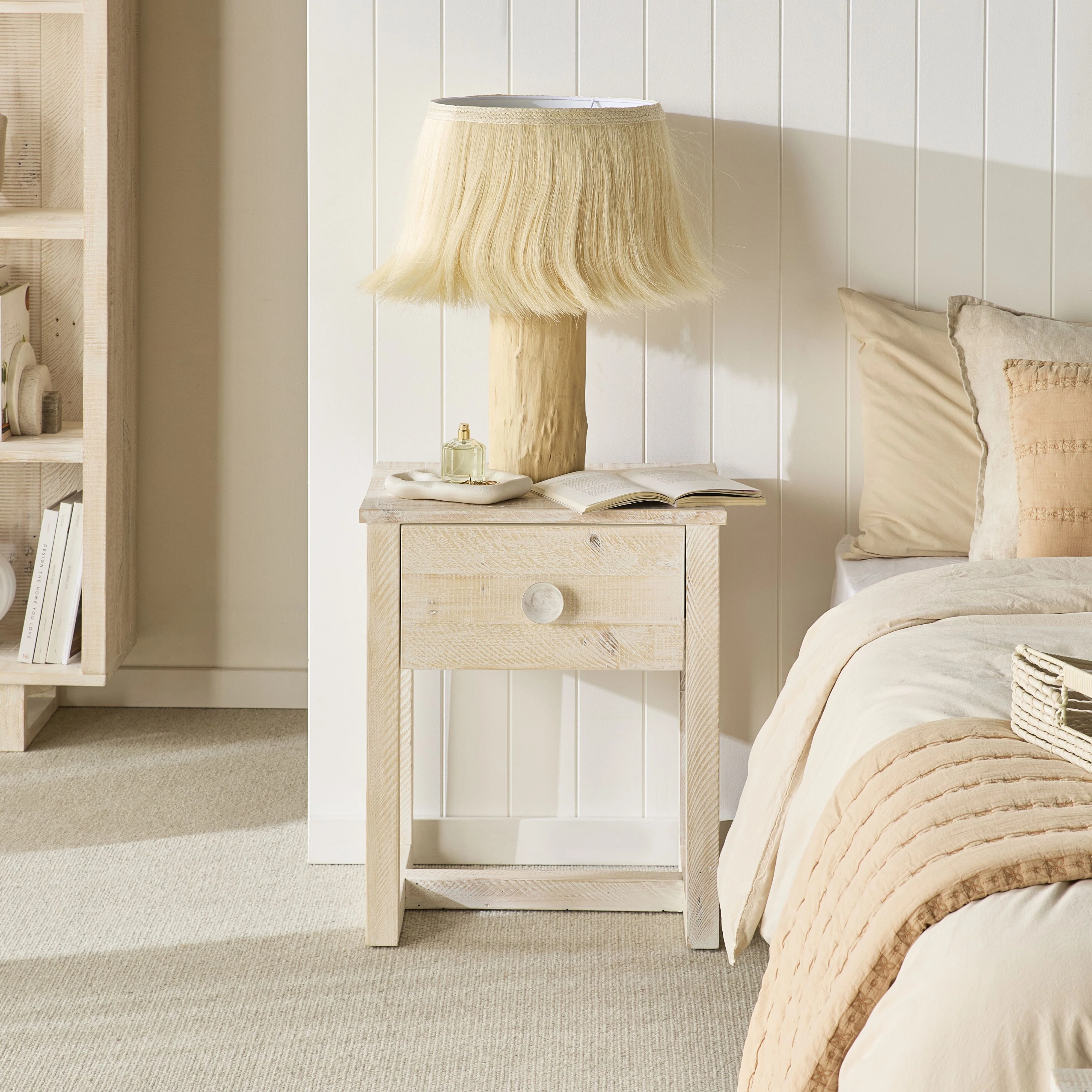 Hannah Wooden Fringed Table Lamp 56cm - Image 6