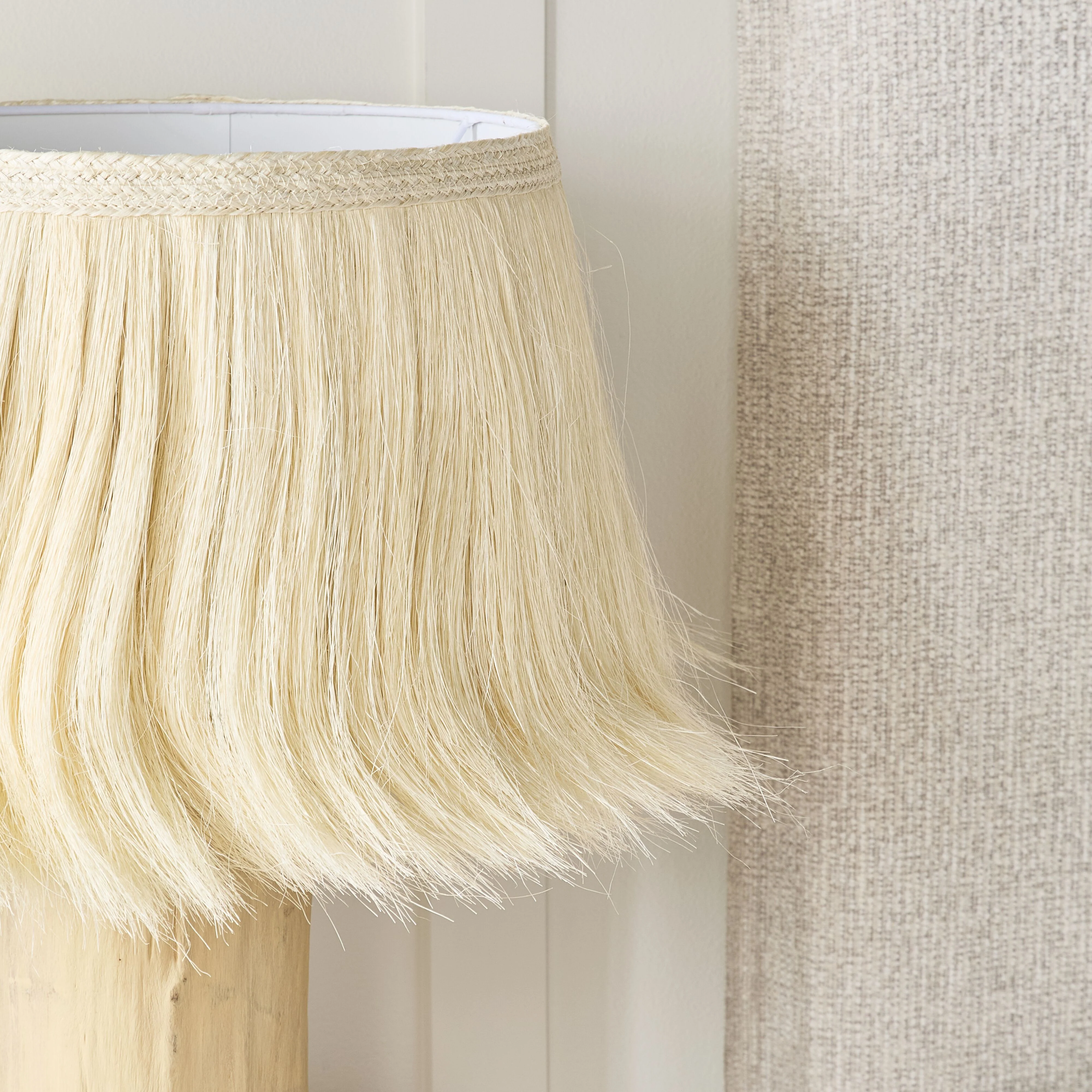 Hannah Wooden Fringed Table Lamp 56cm - Image 7