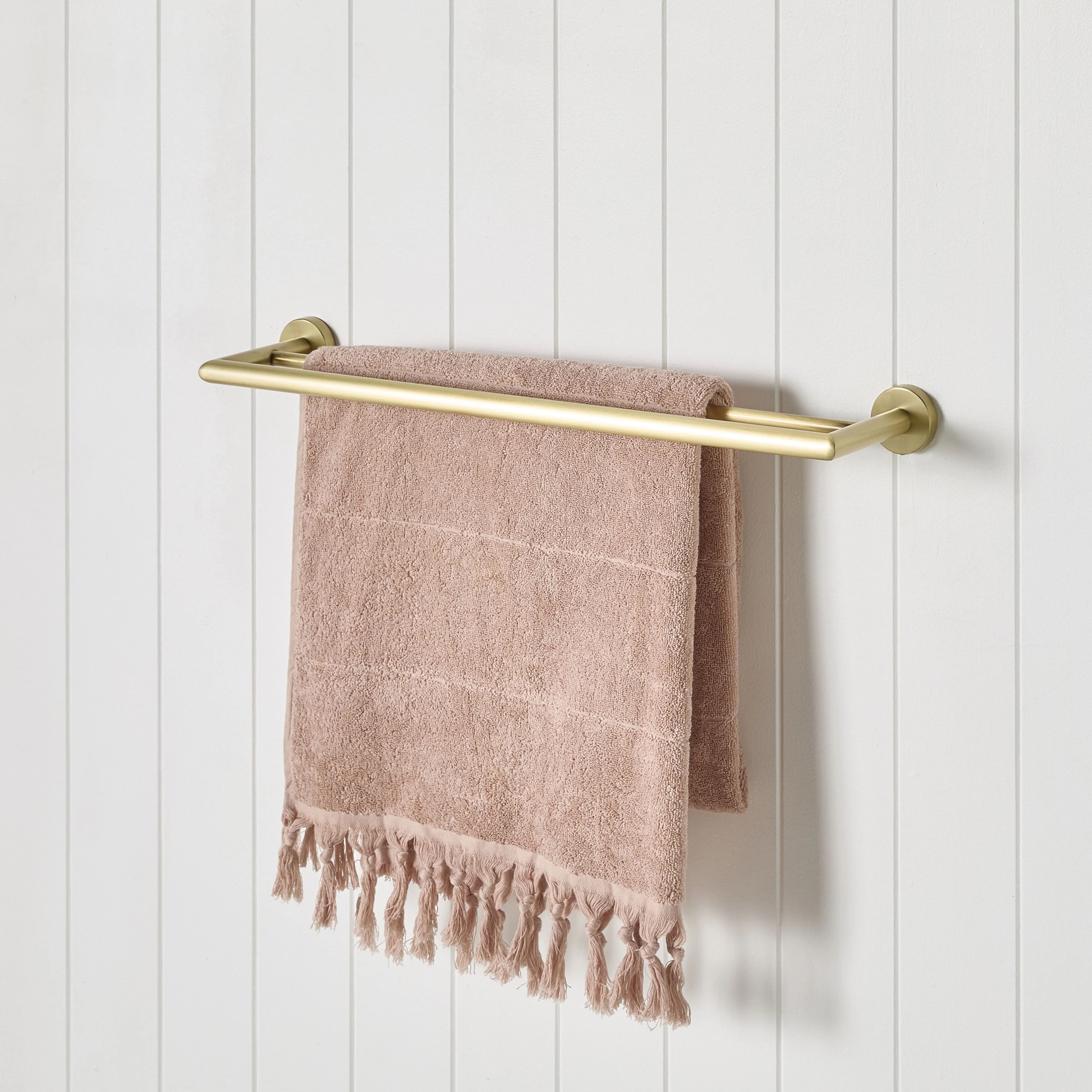 Harper Double Towel Rail 60cm Brushed Brass - Image 3