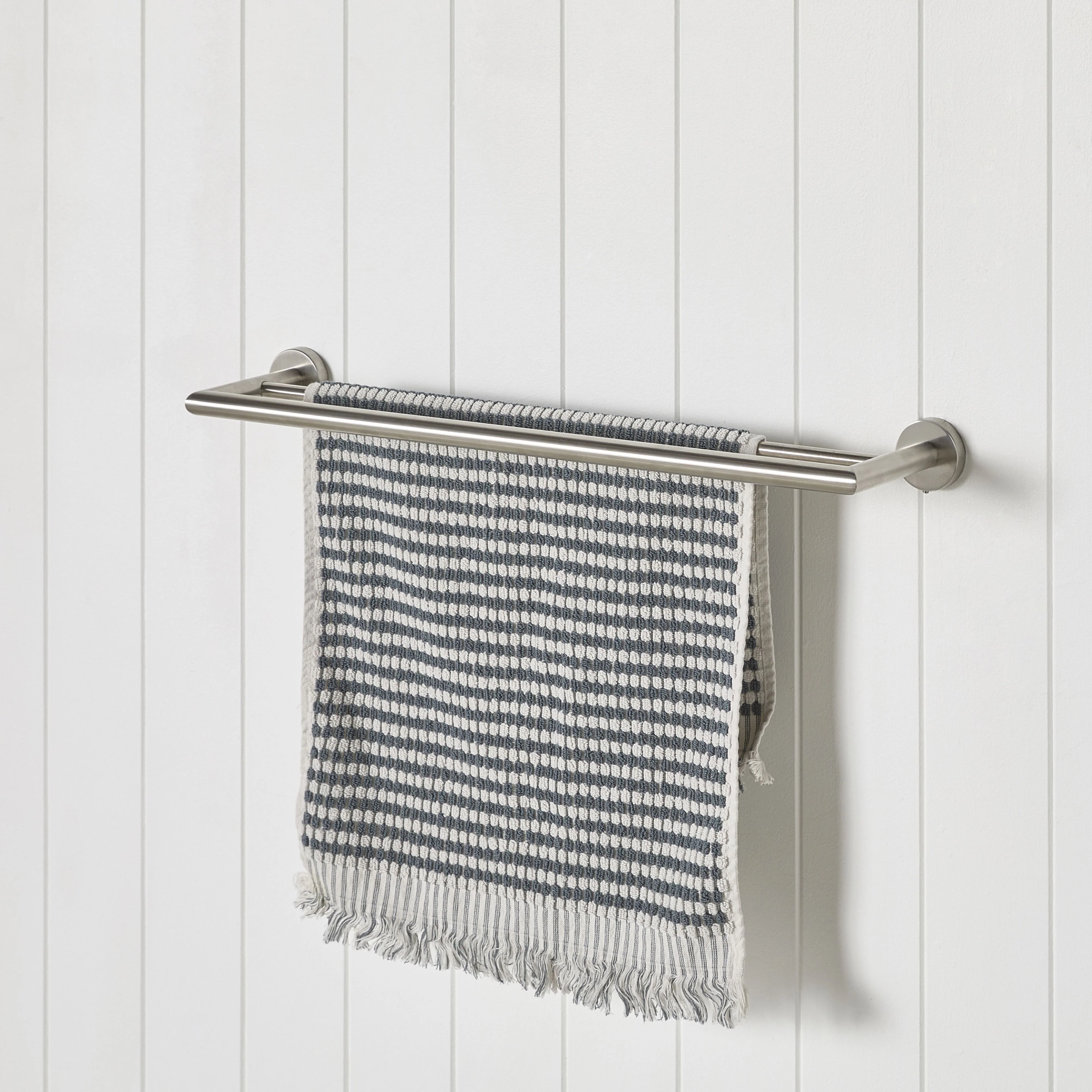 Harper Double Towel Rail 60cm Brushed Nickel - Image 3