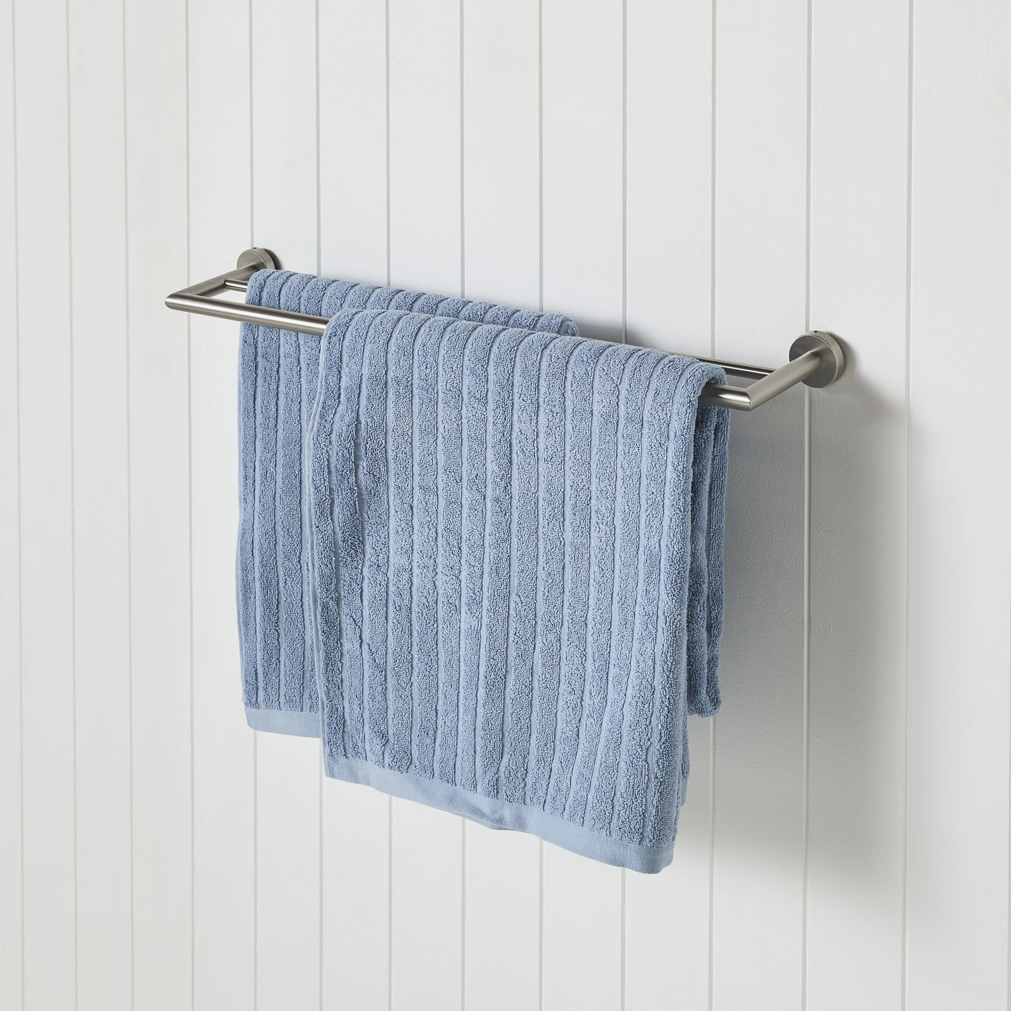 Harper Double Towel Rail 75cm Brushed Nickel - Image 4