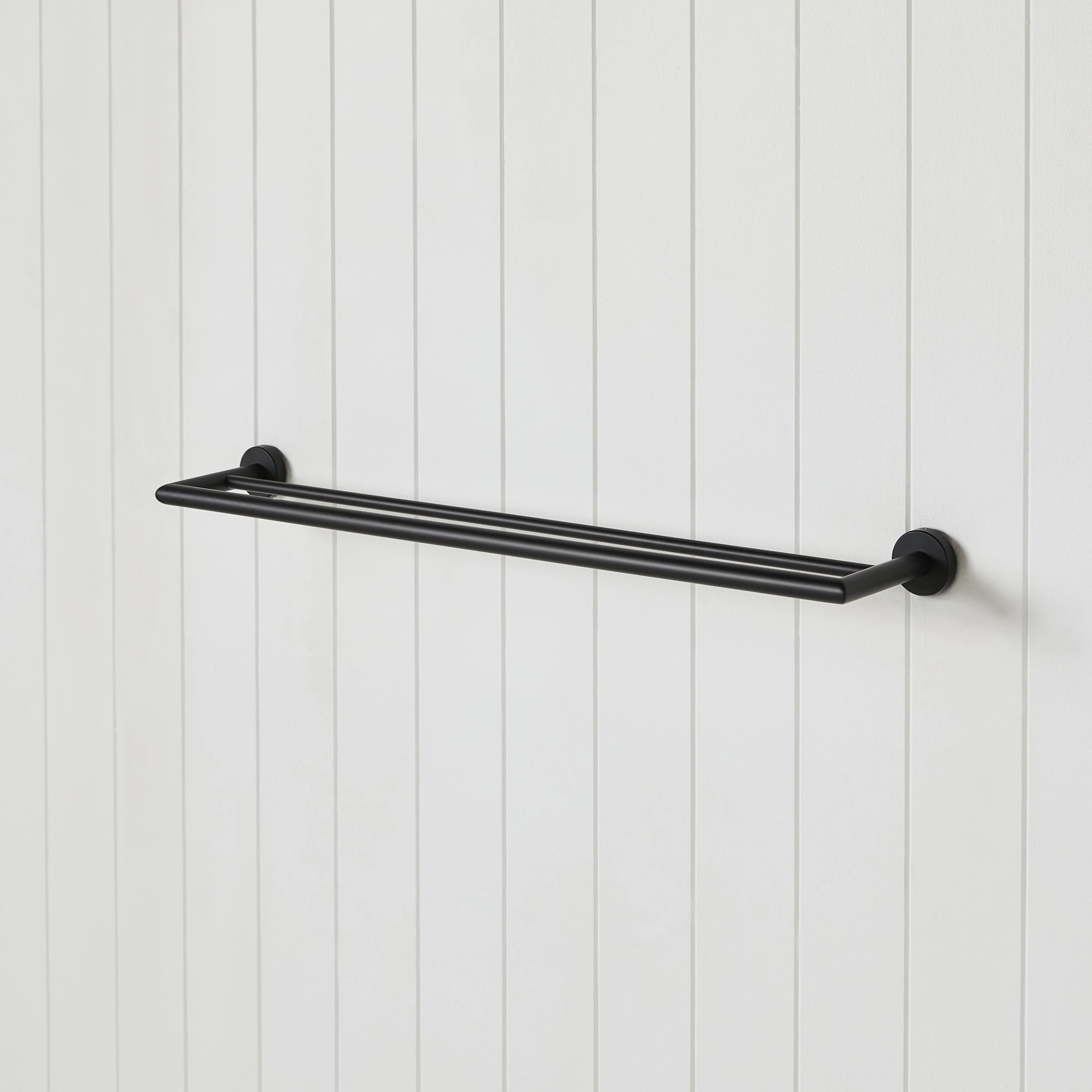 Harper Double Towel Rail 75cm Matt Black - Image 3