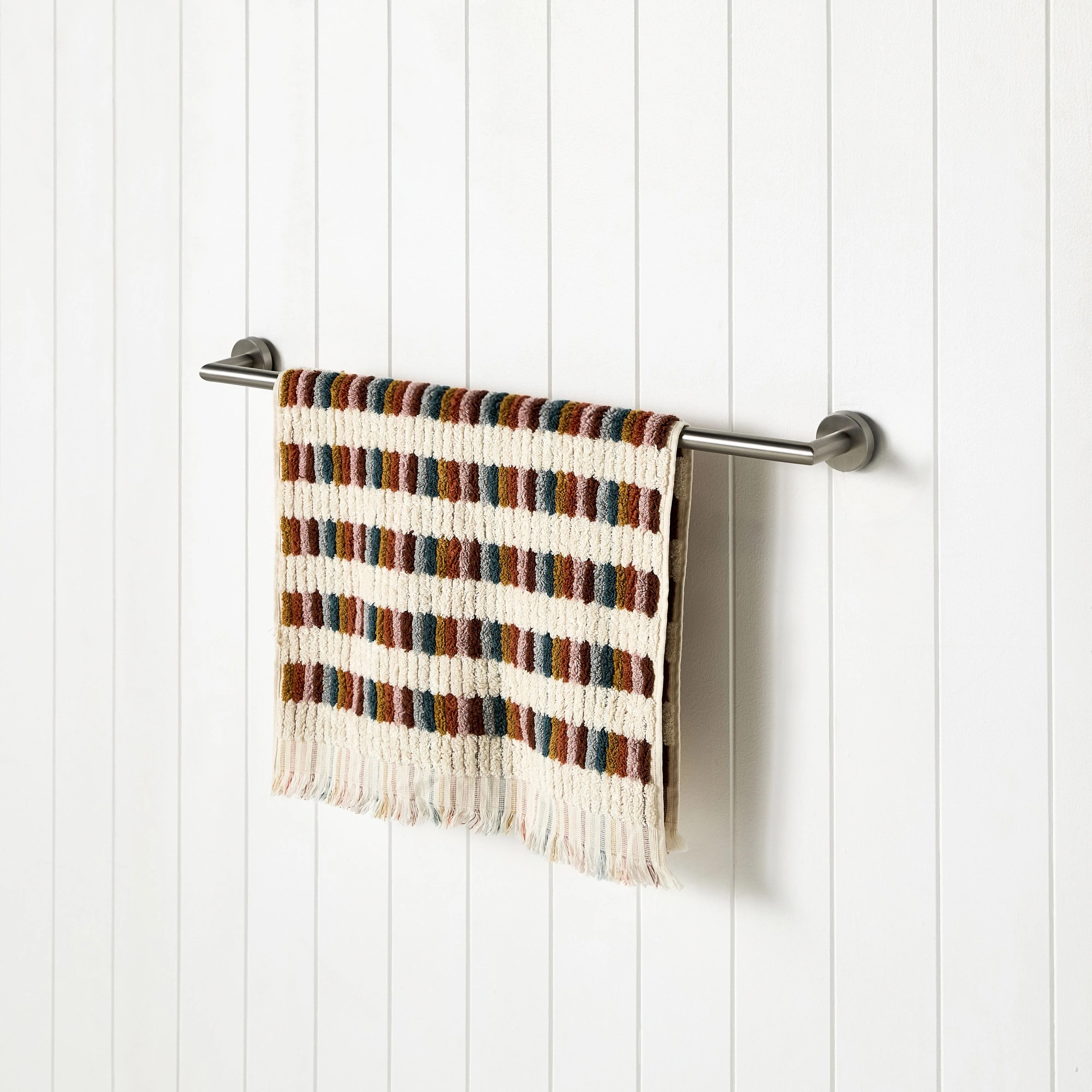 Harper Single Towel Rail 75cm Brushed Nickel - Image 4