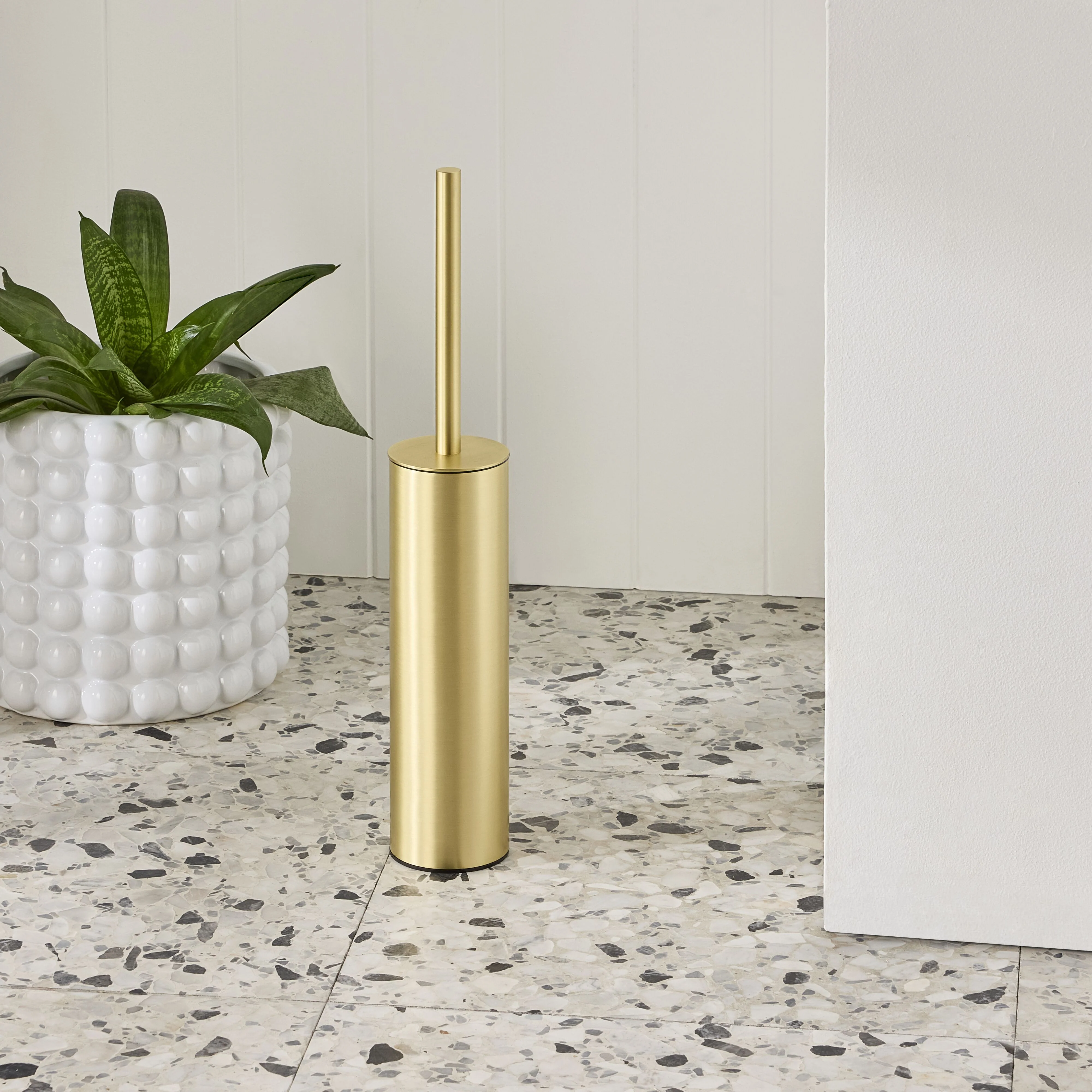 Harper Toilet Brush Holder Brushed Brass - Image 3