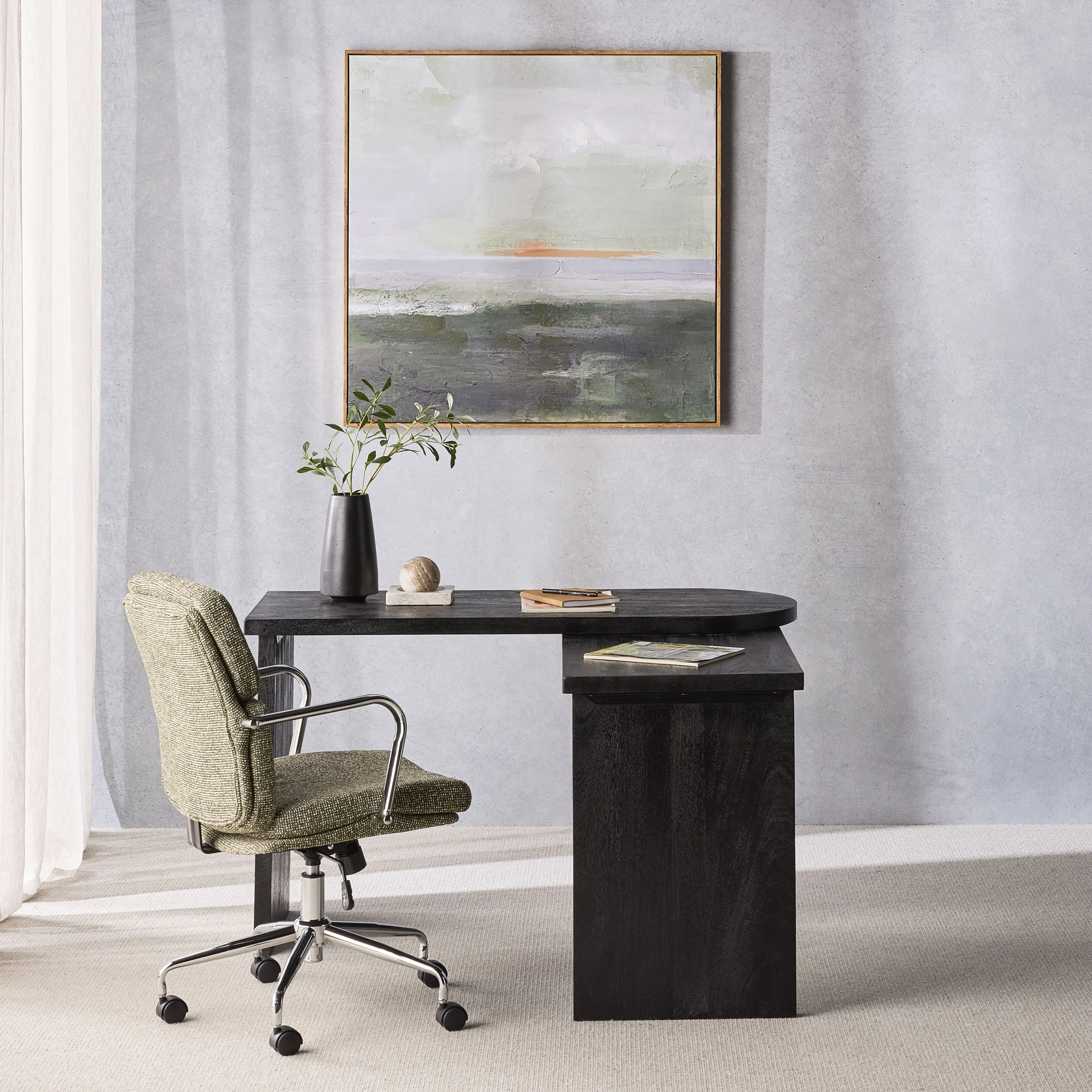 Harrie L Shape Rotating Desk Black - Image 13