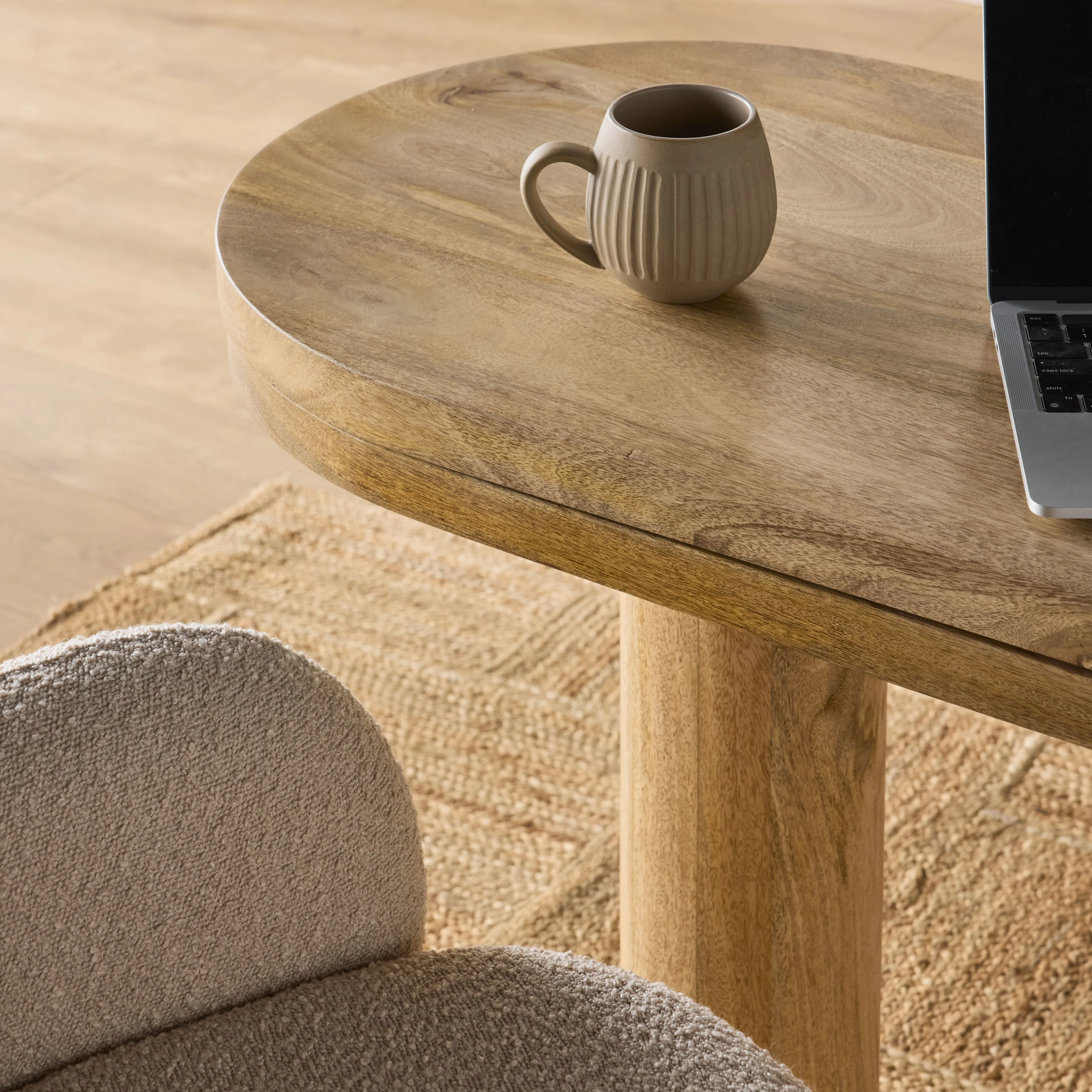 Harrie L Shape Rotating Desk Natural - Image 12