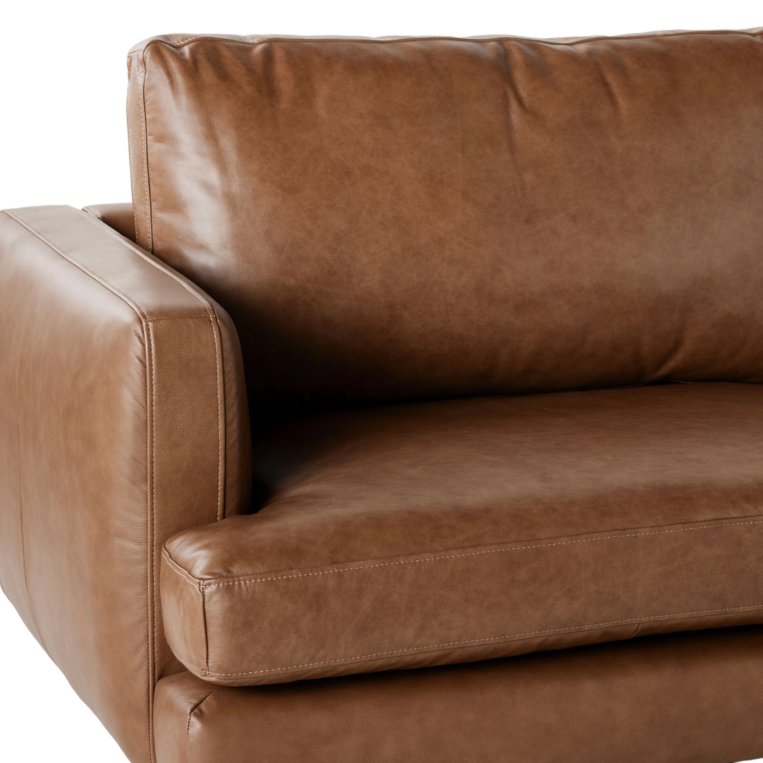 Harrison 3 Seater Leather Sofa Dakota Chestnut - Image 5