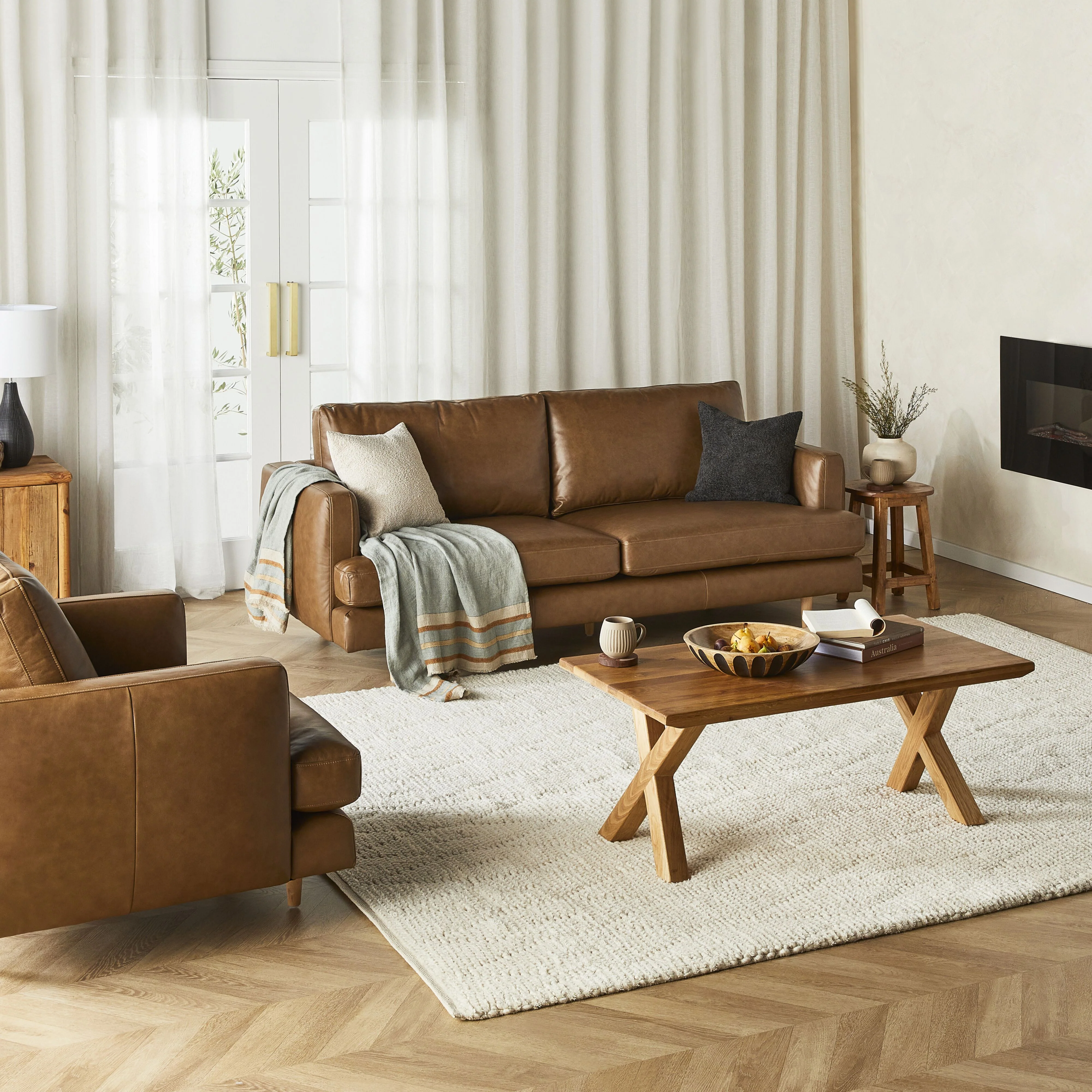 Harrison 3 Seater Leather Sofa Dakota Chestnut - Image 8