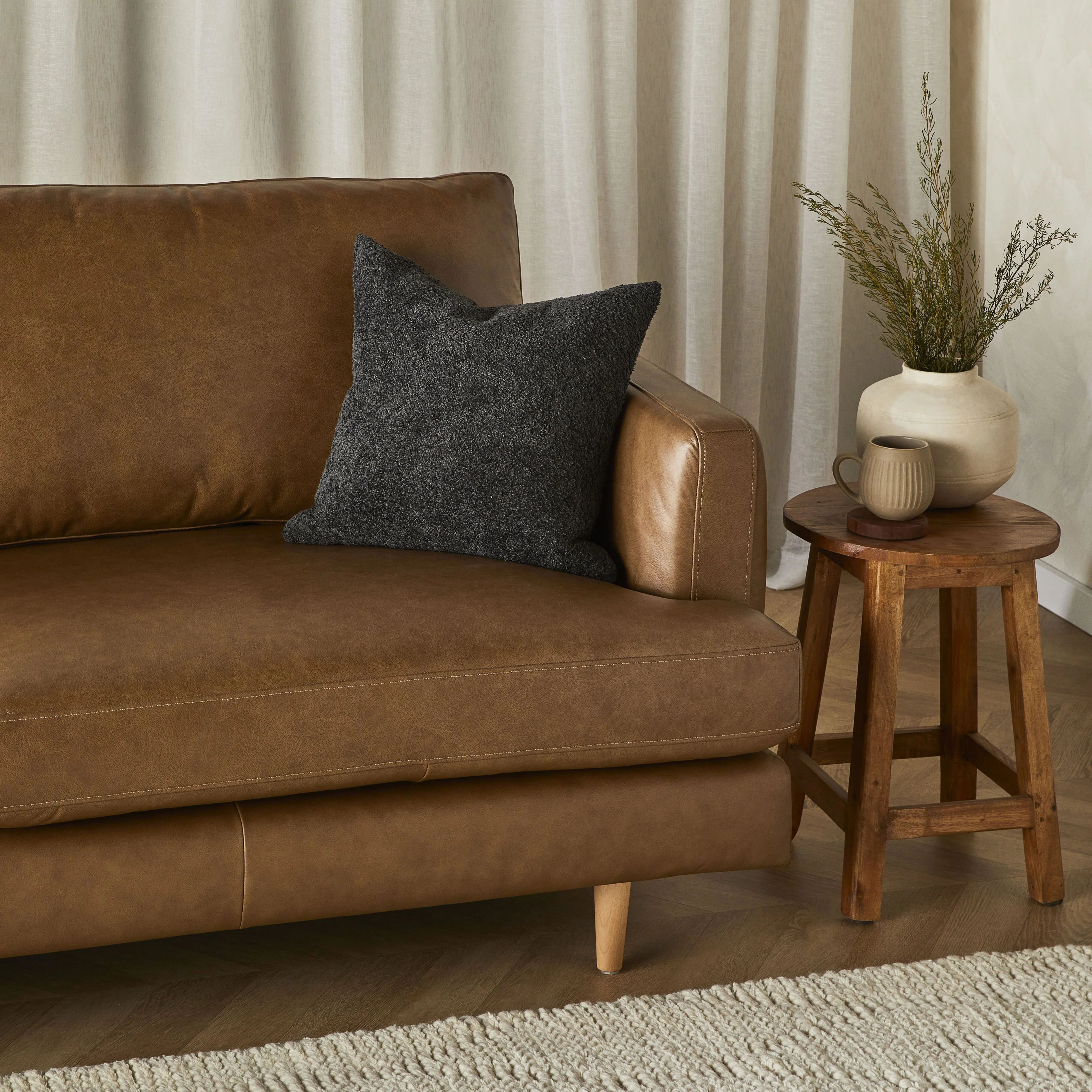 Harrison 3 Seater Leather Sofa Dakota Chestnut - Image 9