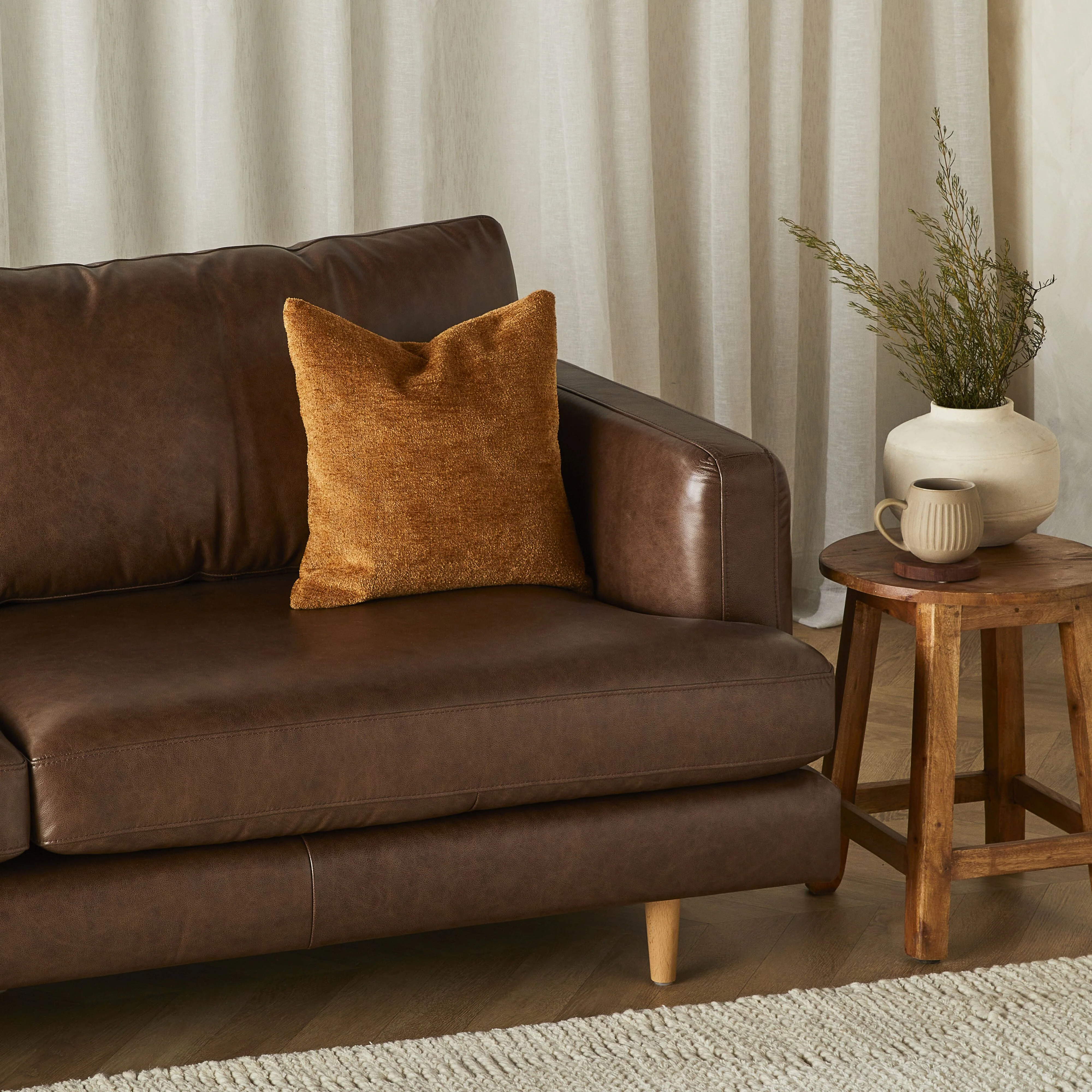 Harrison 3 Seater Leather Sofa Dakota Mocha - Image 10
