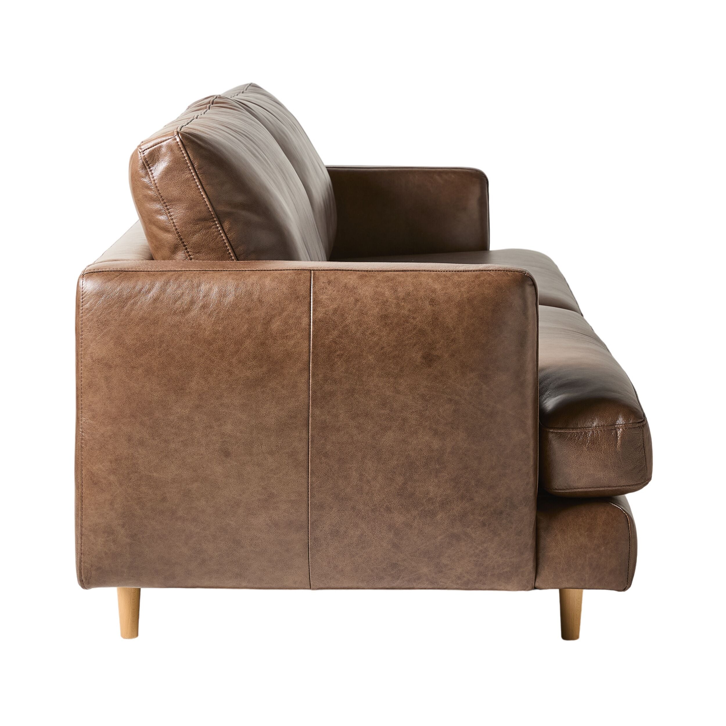 Harrison 3 Seater Leather Sofa Dakota Mocha - Image 3