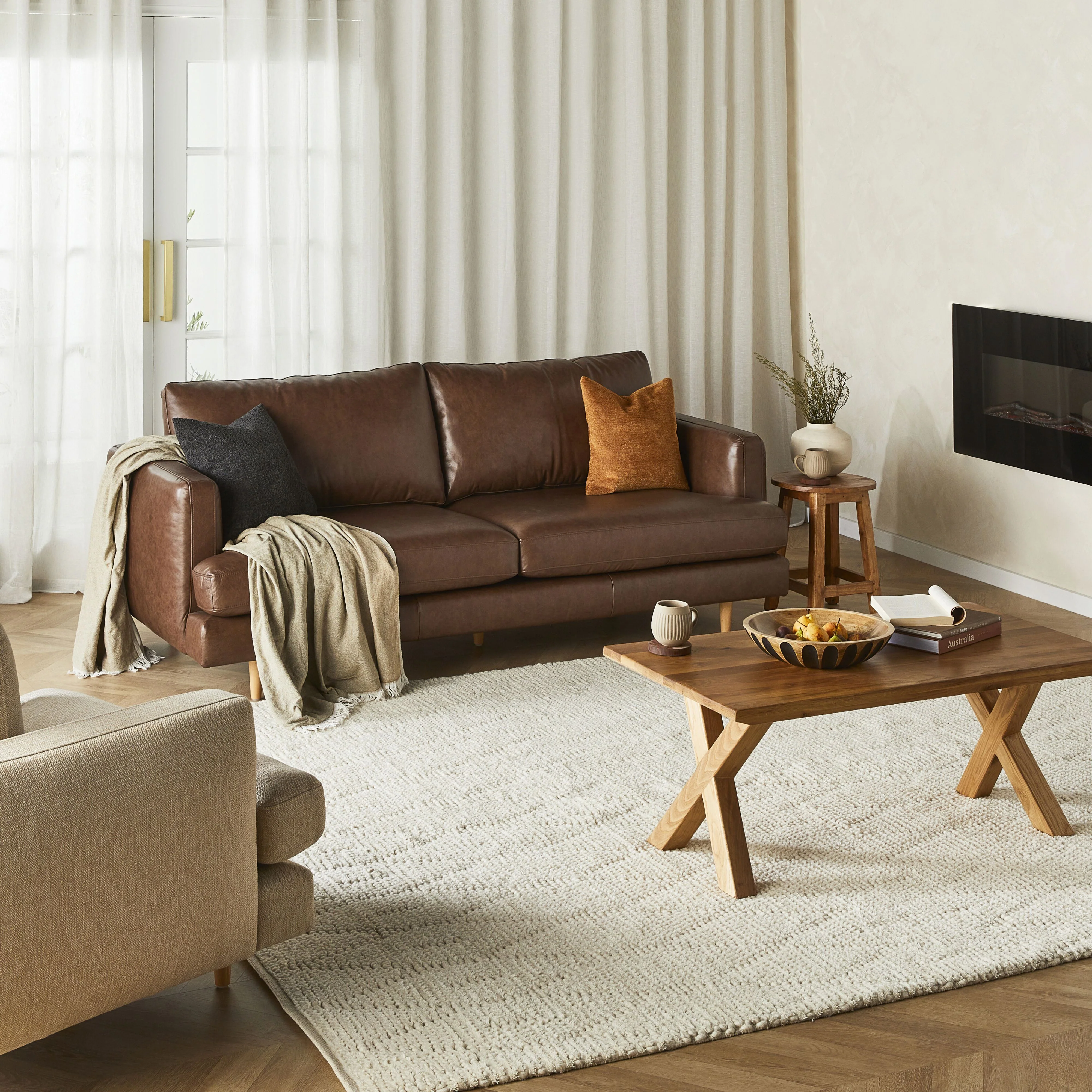 Harrison 3 Seater Leather Sofa Dakota Mocha - Image 8