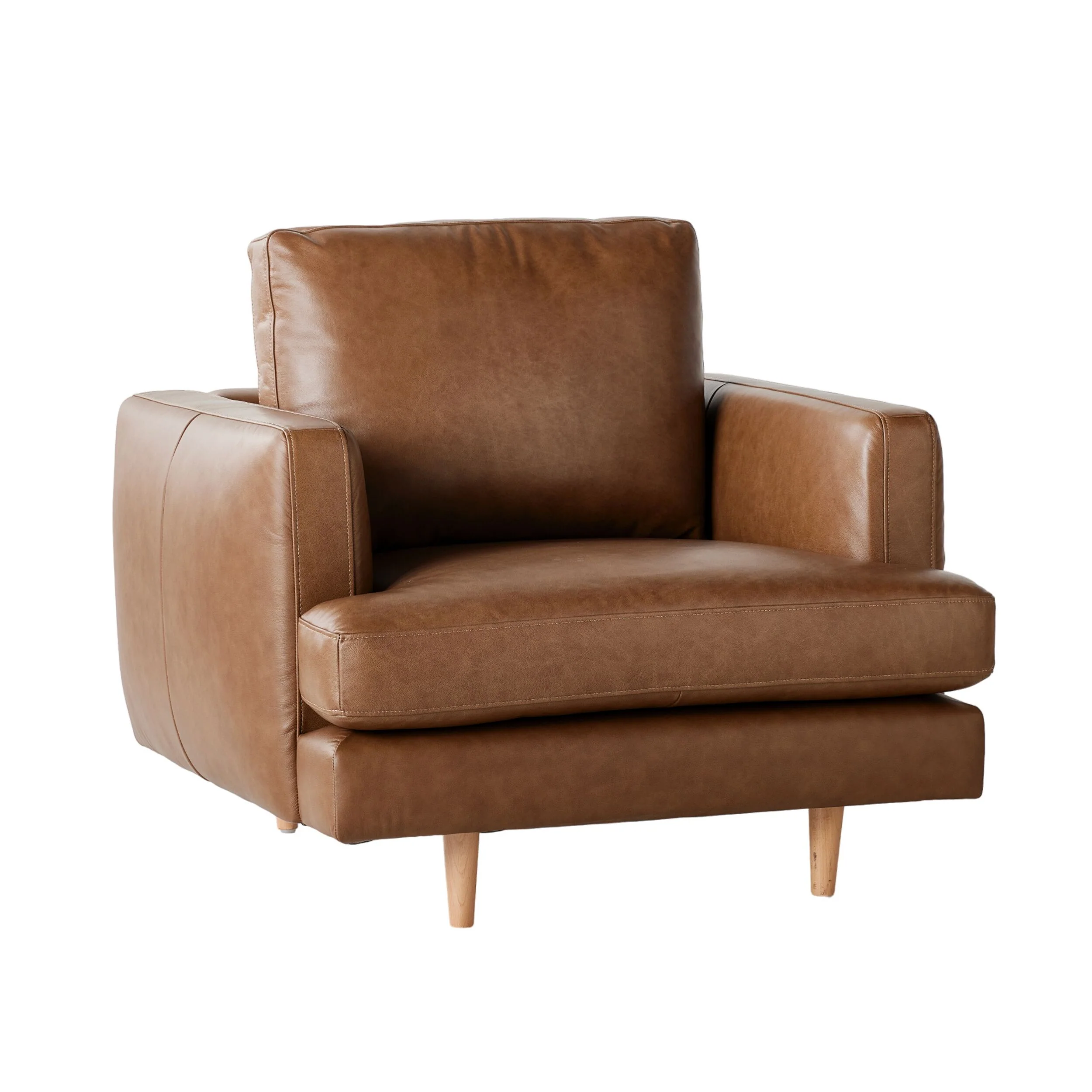 Harrison Leather Armchair Dakota Chestnut - Image 2